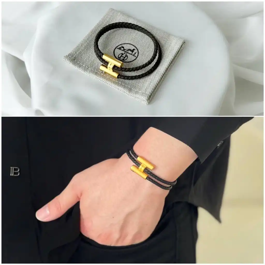 Hermes Hermes Tournis Bracelet Black GHW
