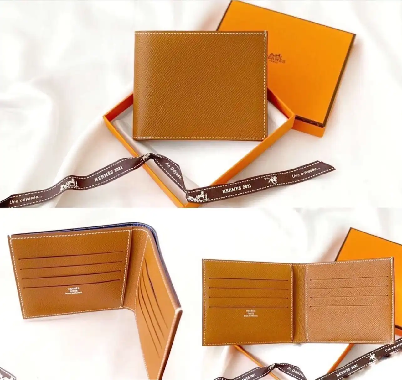 Hermes Hermes Men Wallet Gold Epsom