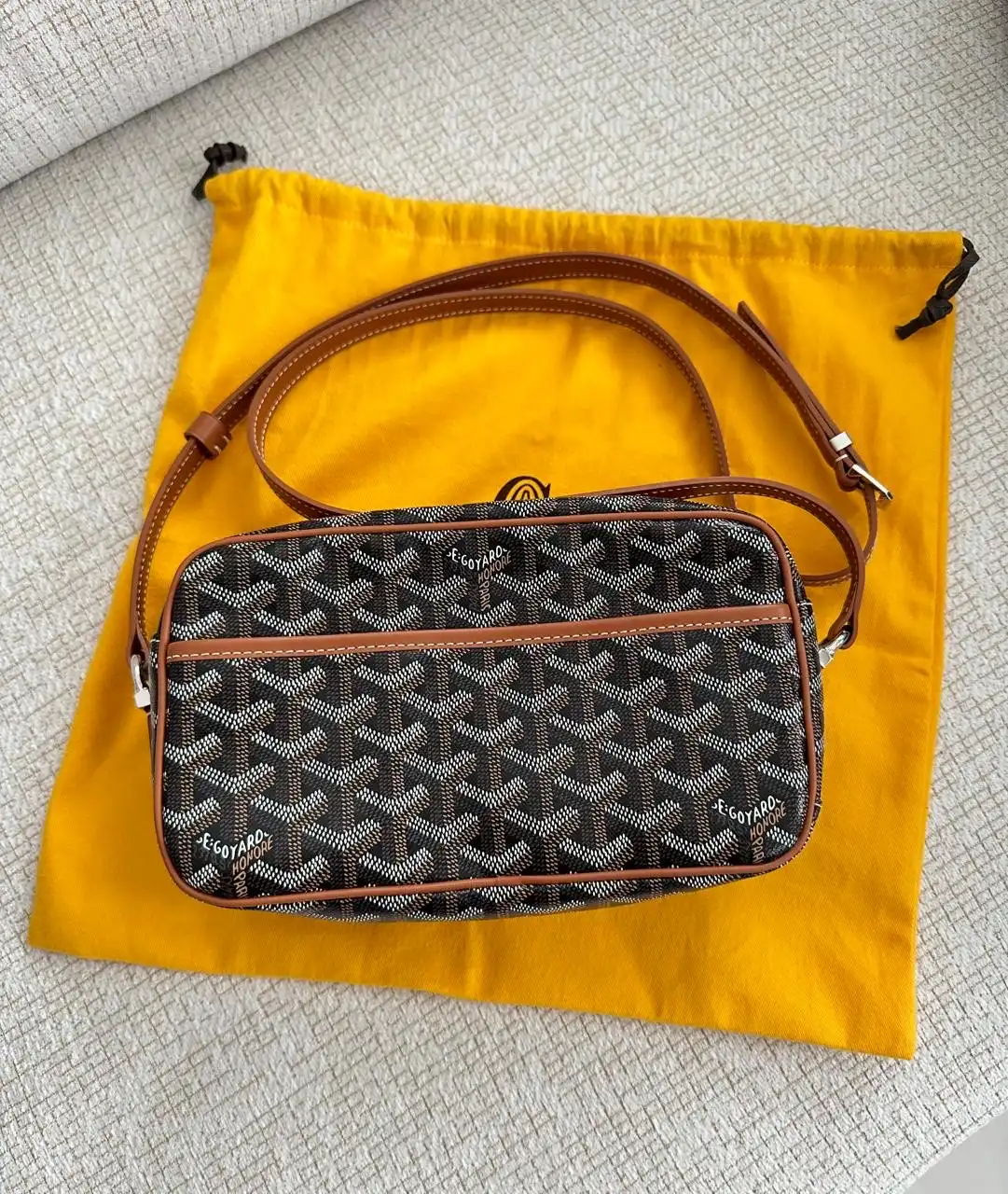 GOYARD Goyard Cap Vert PM Bag Black Tan