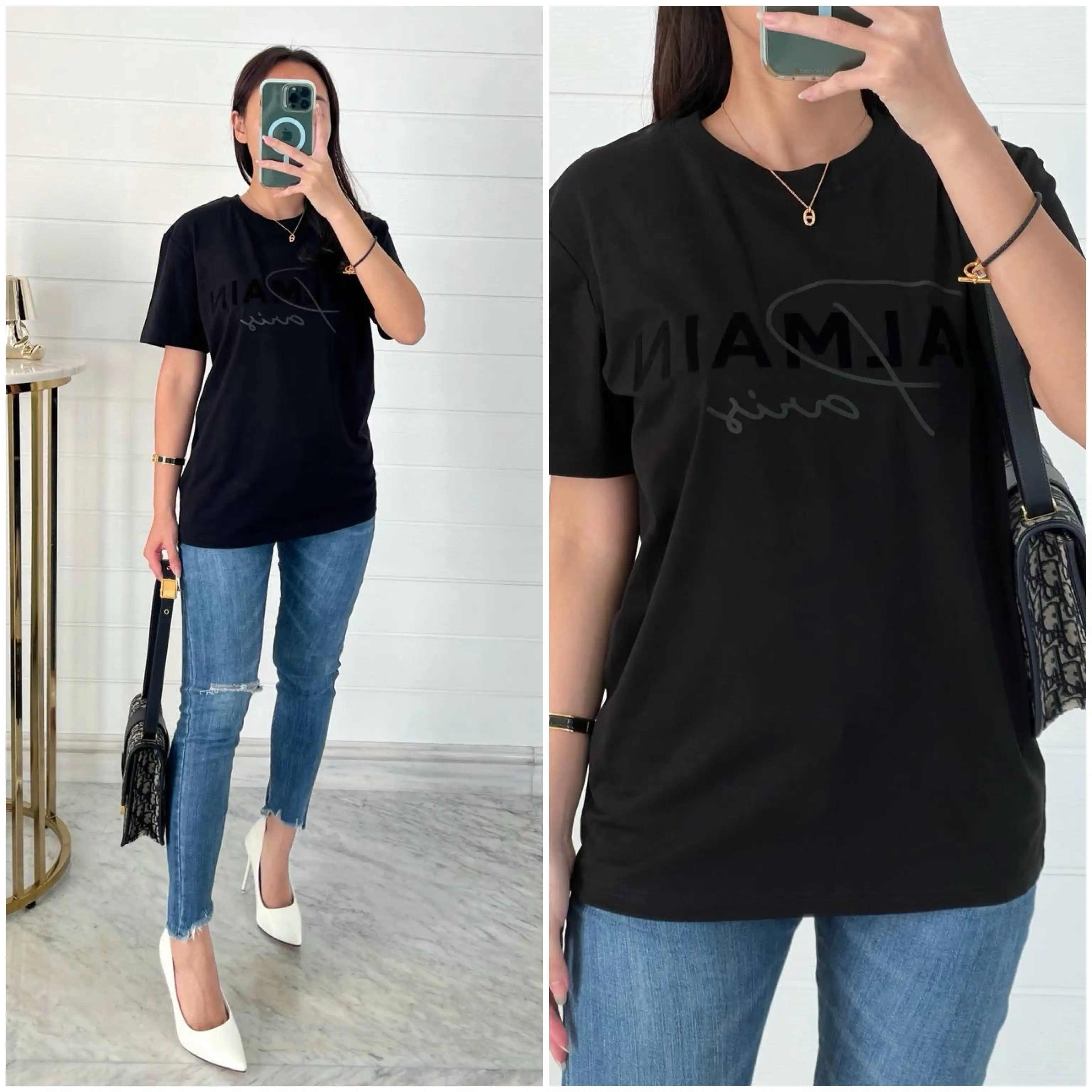 Balmain Balmain Tshirt Black Logo Paris Signature