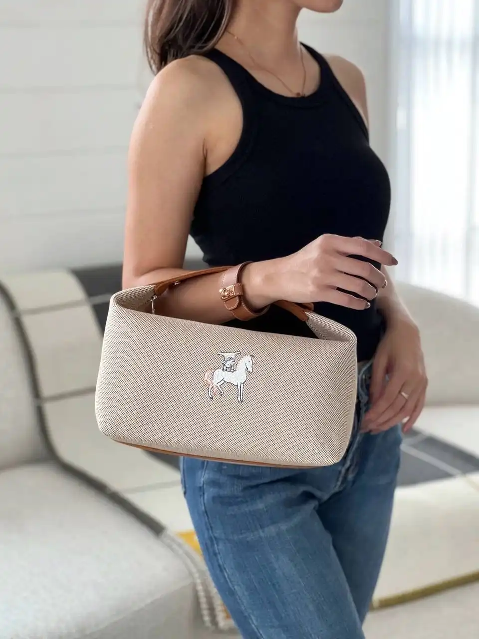 Hermes Bride A Brac GM Cabriole Case Biscuit - photo 3