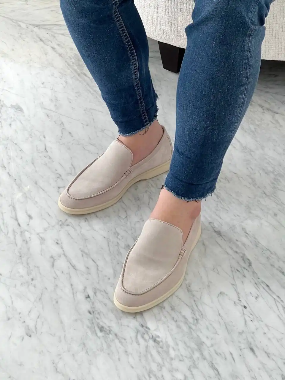 Loro Piana Summer Walk Loafers Gull Gray Men | Snowceline Luxuries