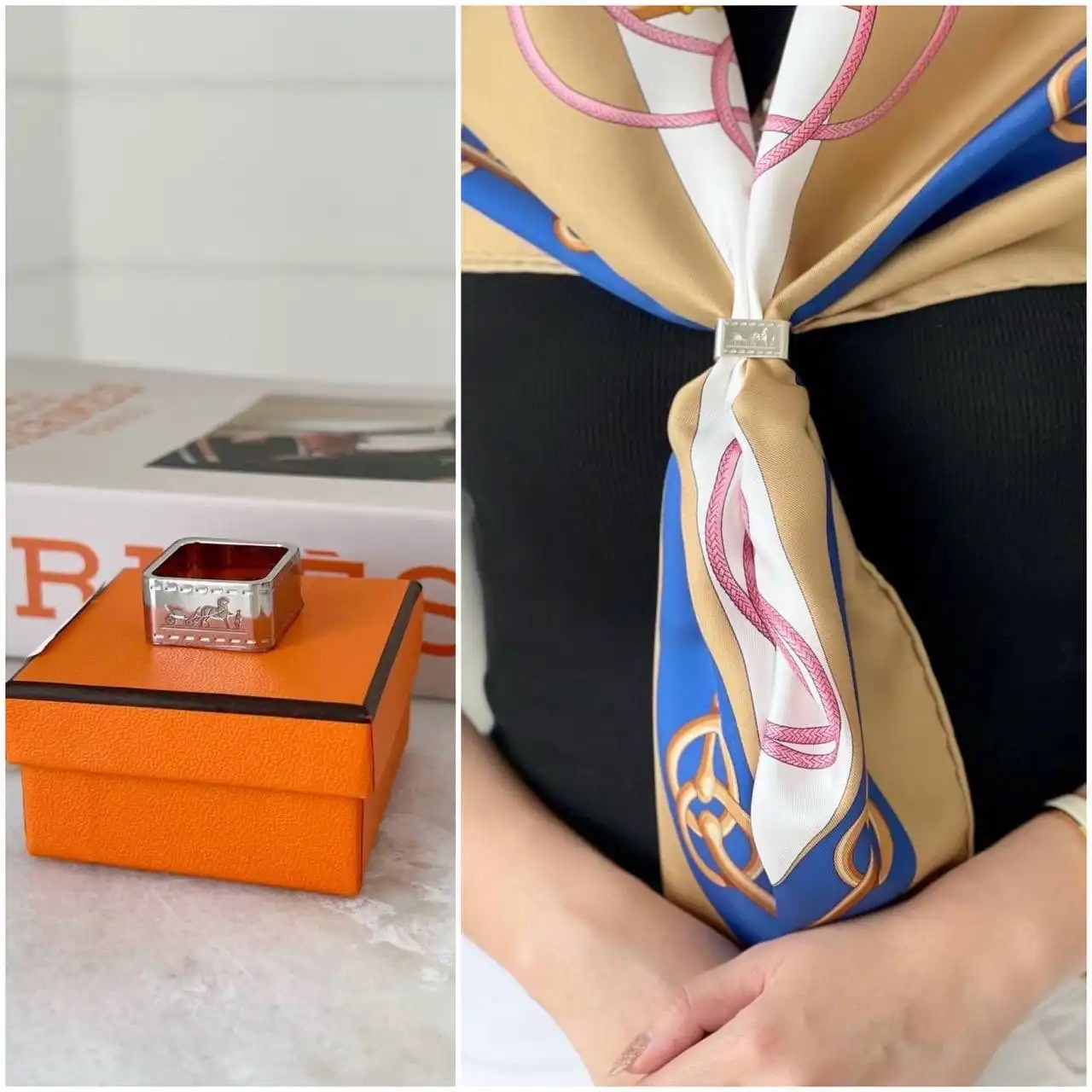 Hermes Bolduc Scarf Ring - SHW