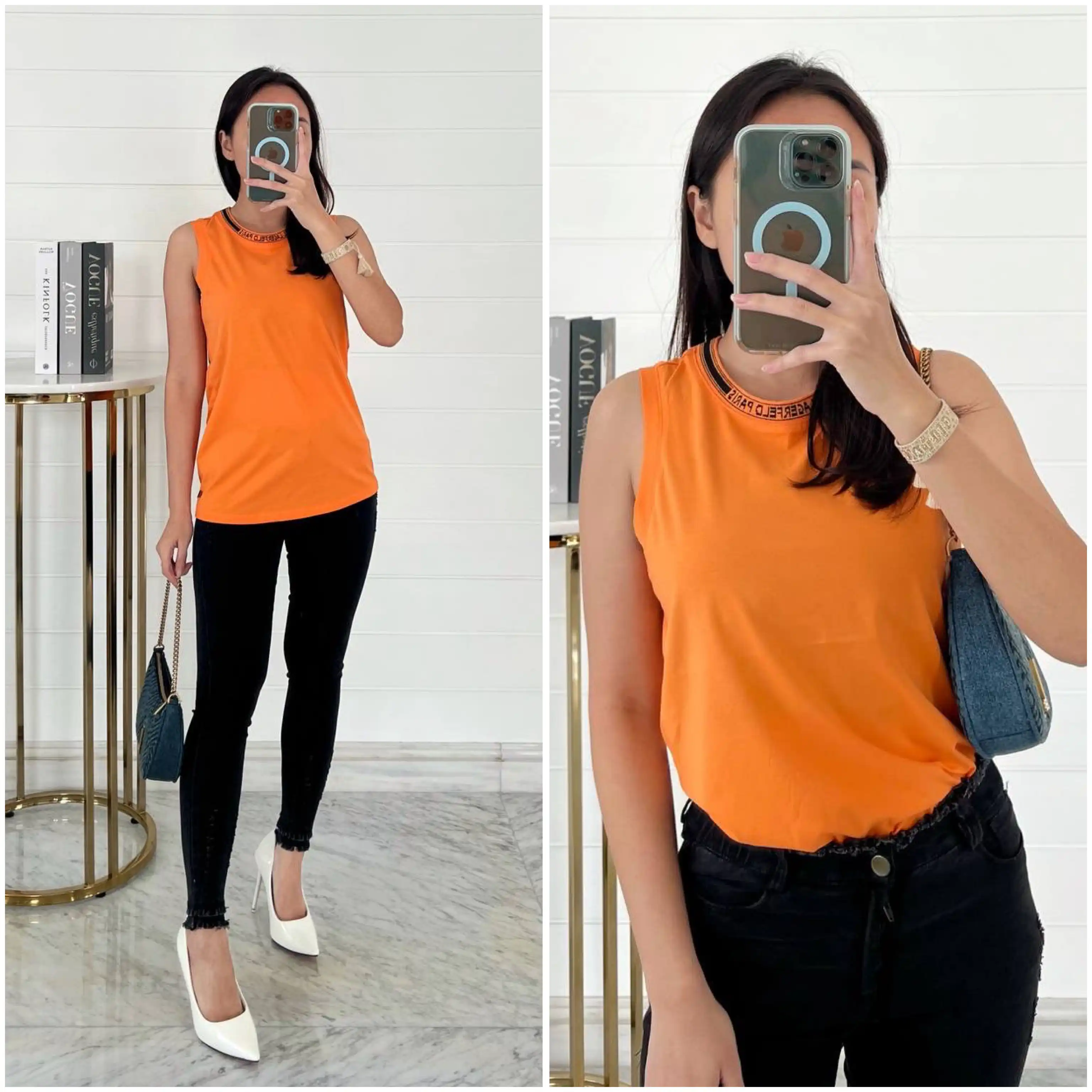 Karl Lagerfeld Karl Lagerfeld Sleeveless Top Orange