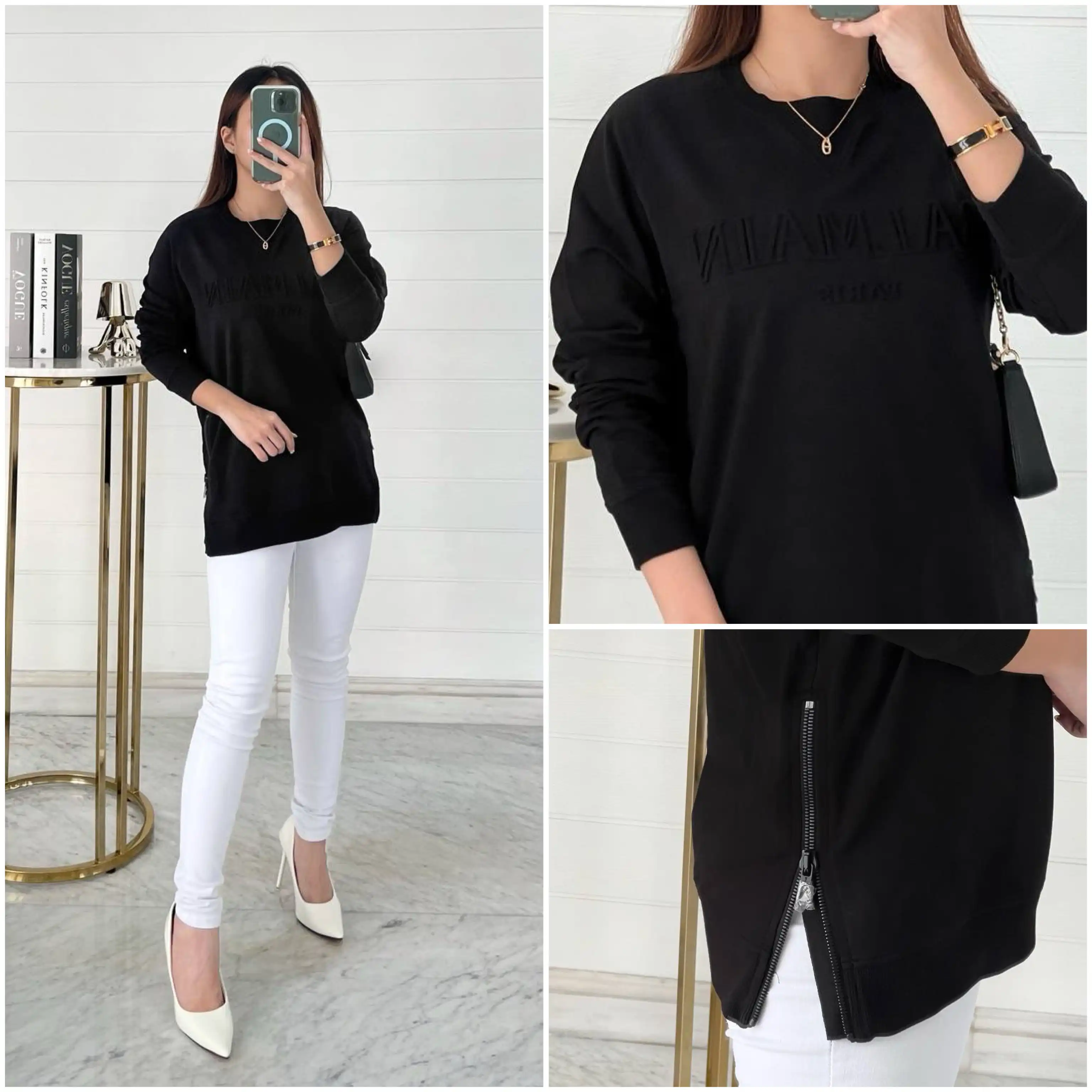Balmain Balmain Sweatshirt Black Logo Embroidered Black