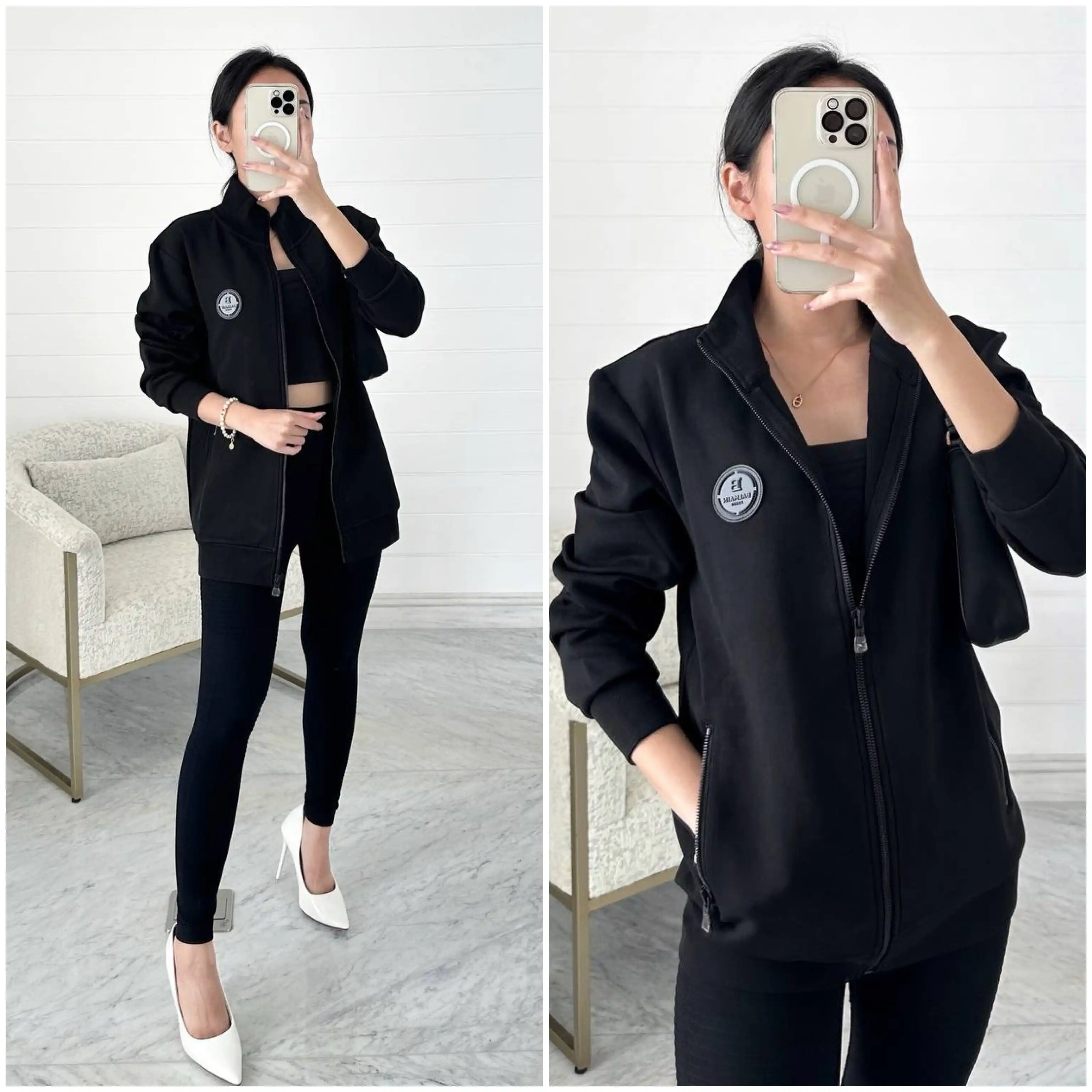 Balmain Jacket Black Logo Round Left - photo 2