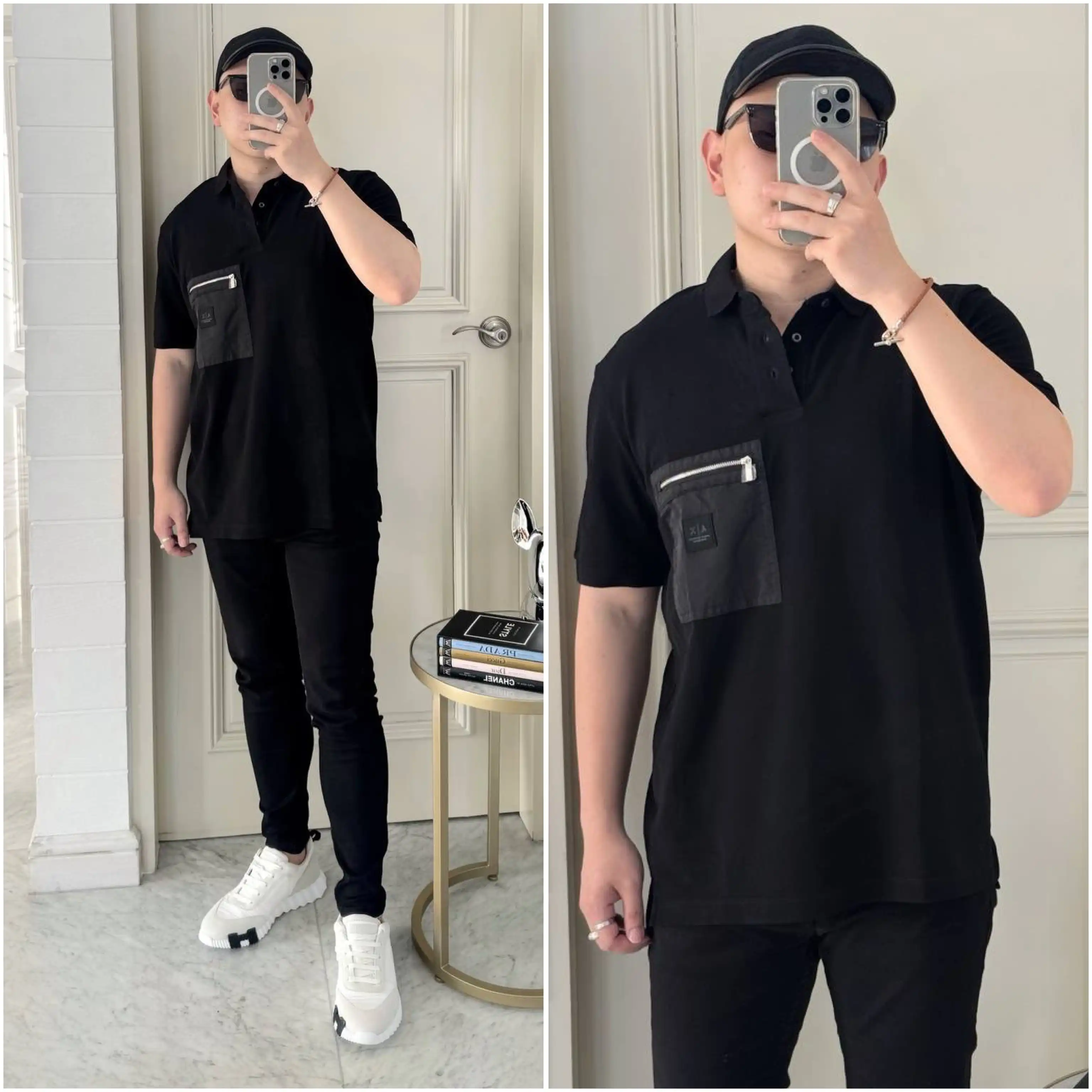 Armani Exchange AX Short-Sleeved Cotton Polo with Pocket - photo 1