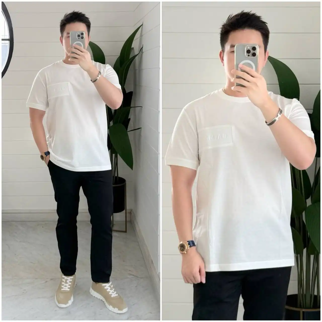 Balmain Tshirt White Logo Text Embossed Left - photo 3