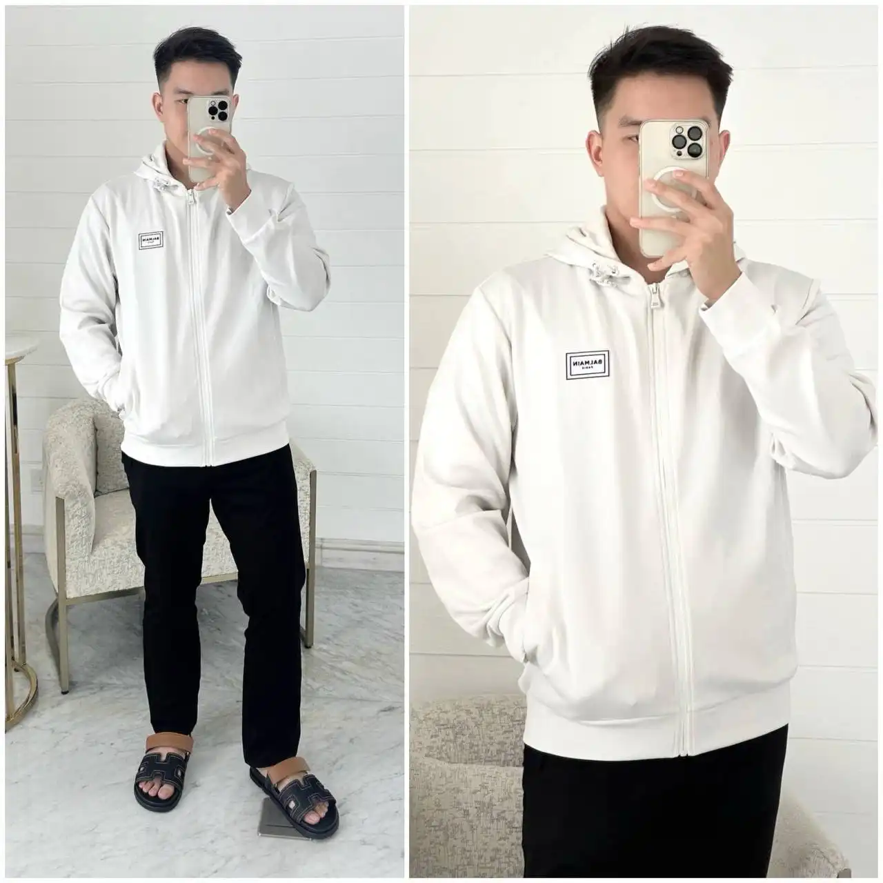 Balmain Balmain Jacket White Plat Logo