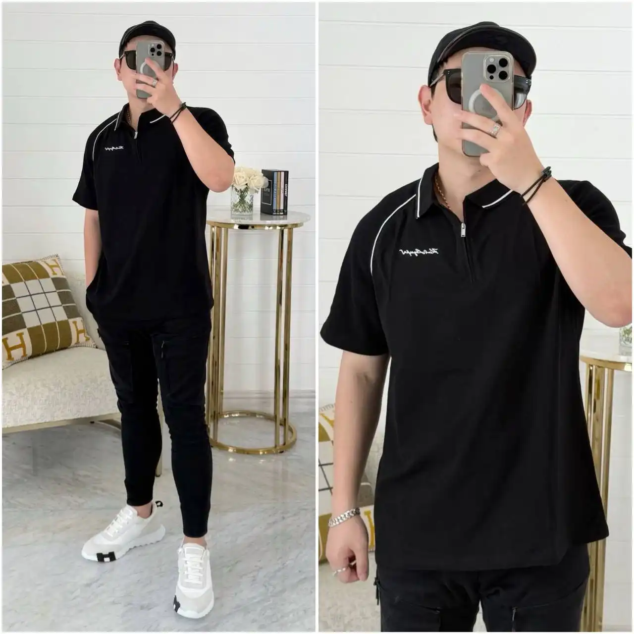 Karl Lagerfeld Karl Lagerfeld Performance Logo Polo Shirt w/ Pipi Black