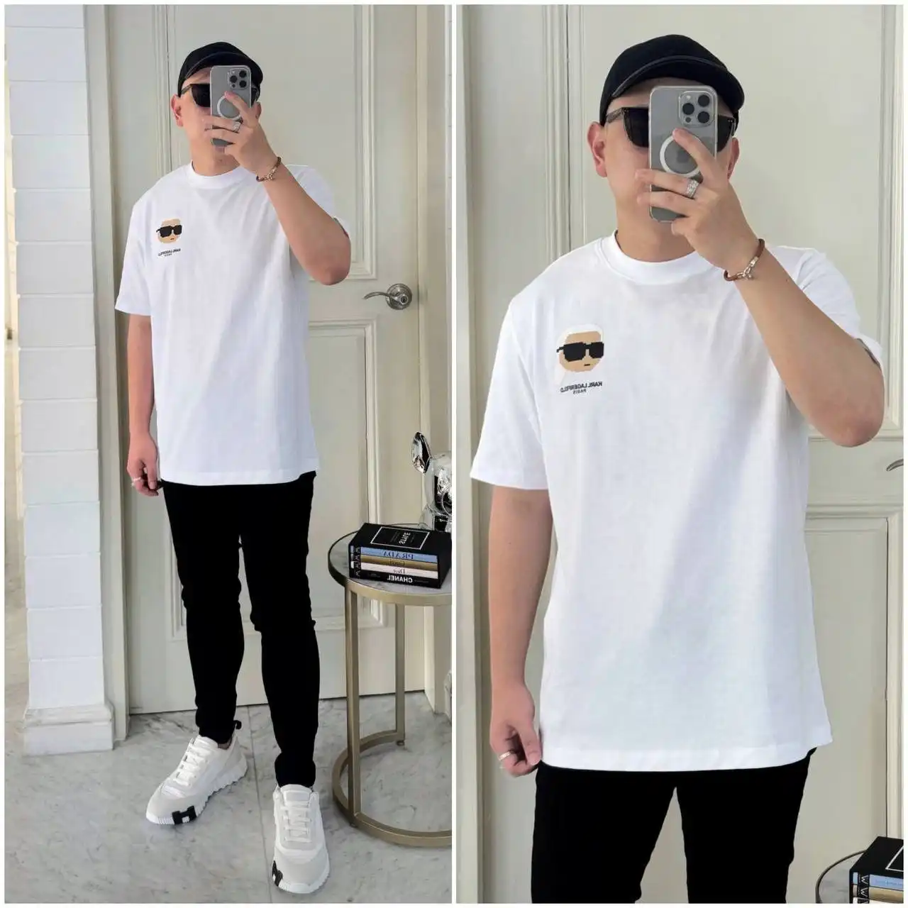 Karl Lagerfeld Karl Lagerfeld Pixelated Karl Tshirt White