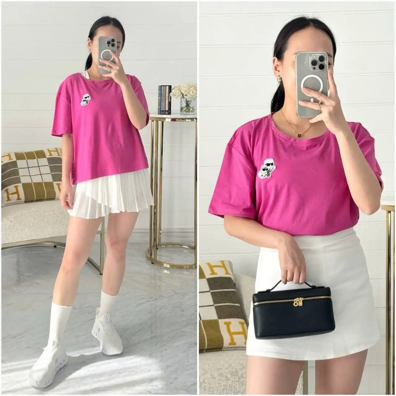 Karl Lagerfeld Karl Lagerfeld Duo Patch Tee Pink