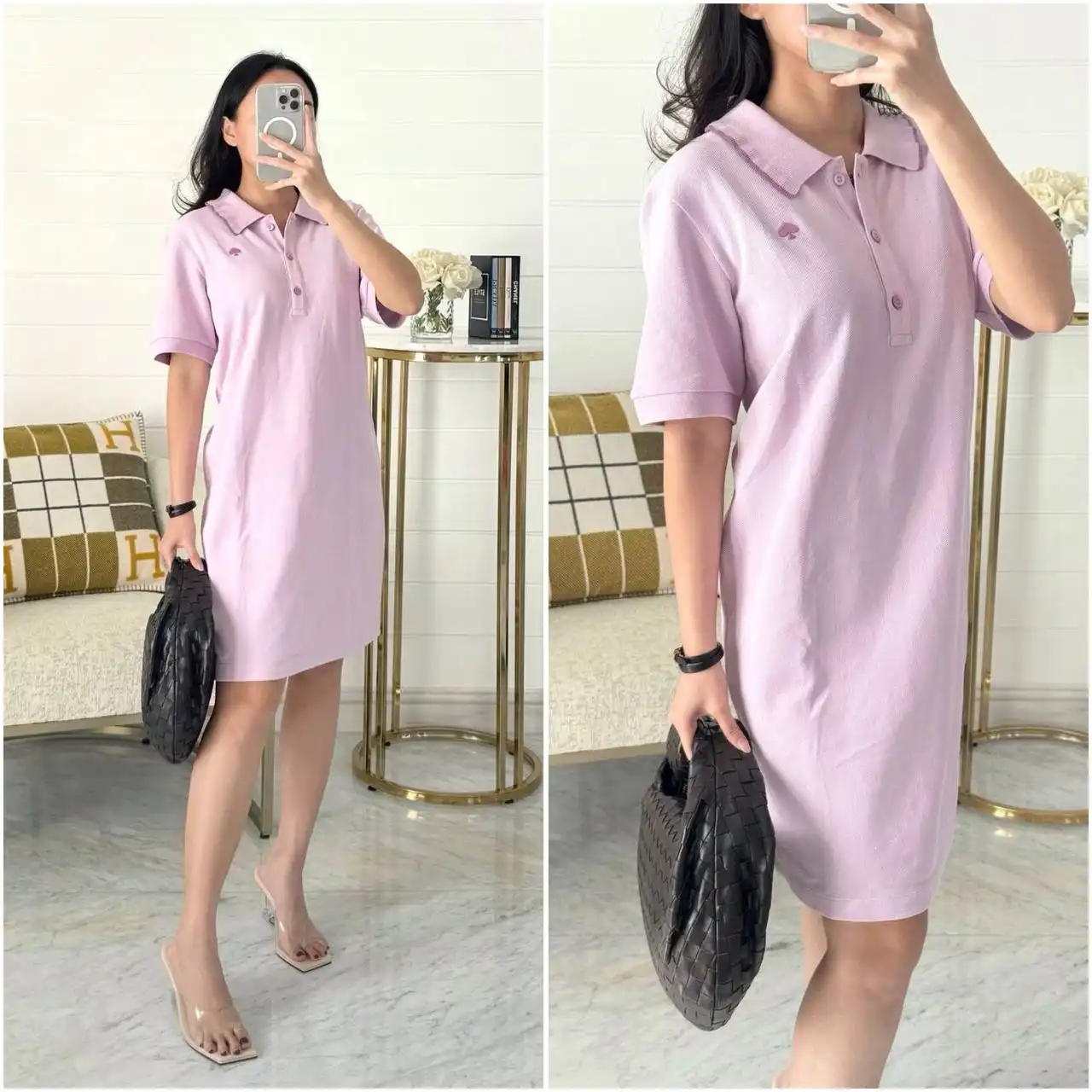 Kate Spade Kate Spade Ruffle Logo Polo Dress Pink