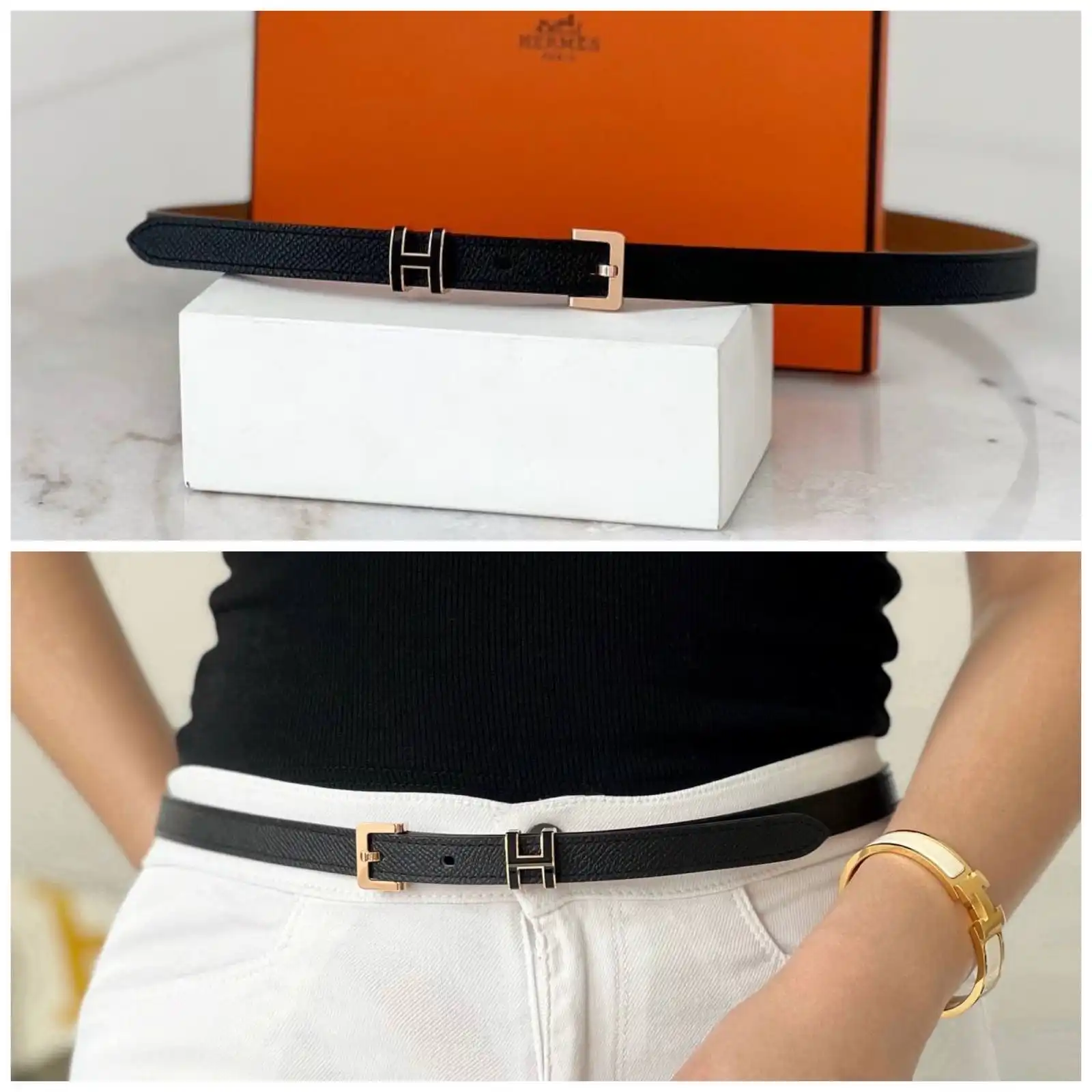 Hermes Pop H 15 Belt Black RGHW - photo 1