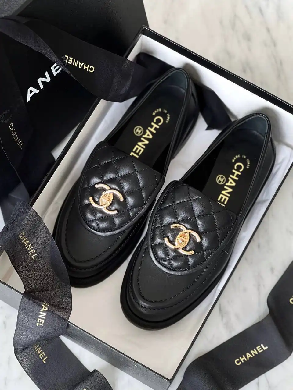 Chanel Mocassin Loafer Black GHW - photo 1