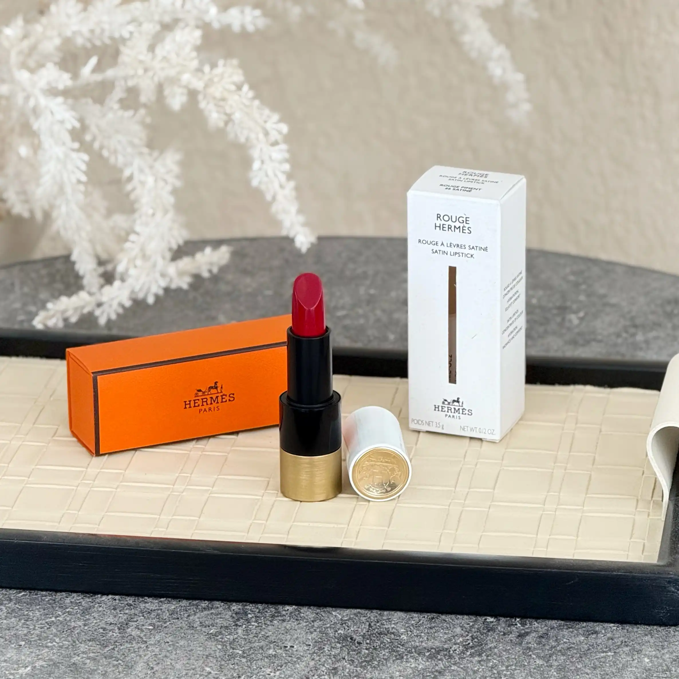 Hermes Lipstick - 66 Rouge Piment Satine