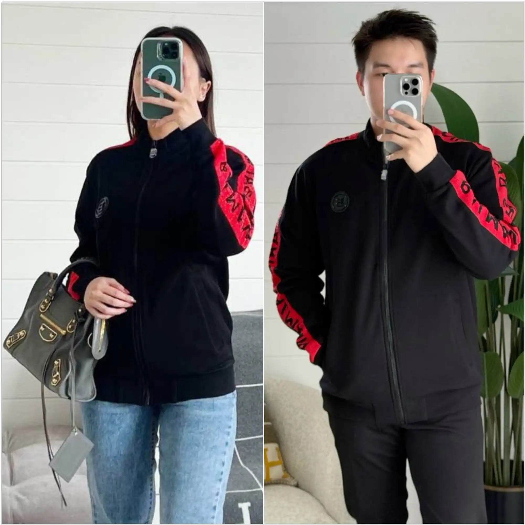 Balmain Jacket Black Logo Side Red - photo 1