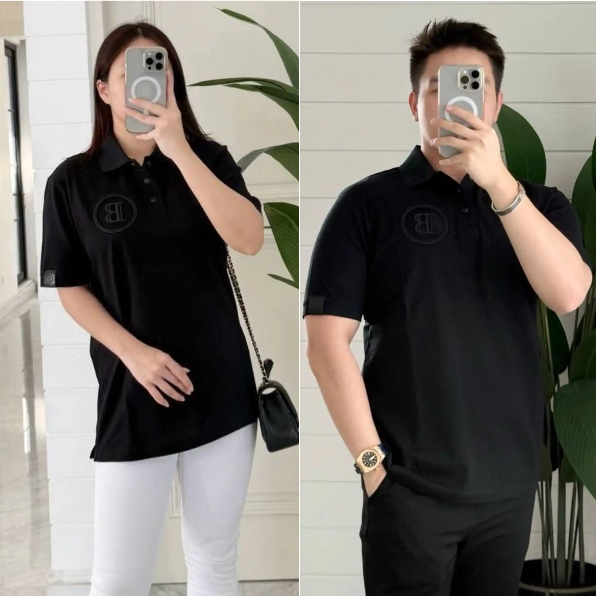 Balmain Balmain Polo Black Big Logo Circle Left