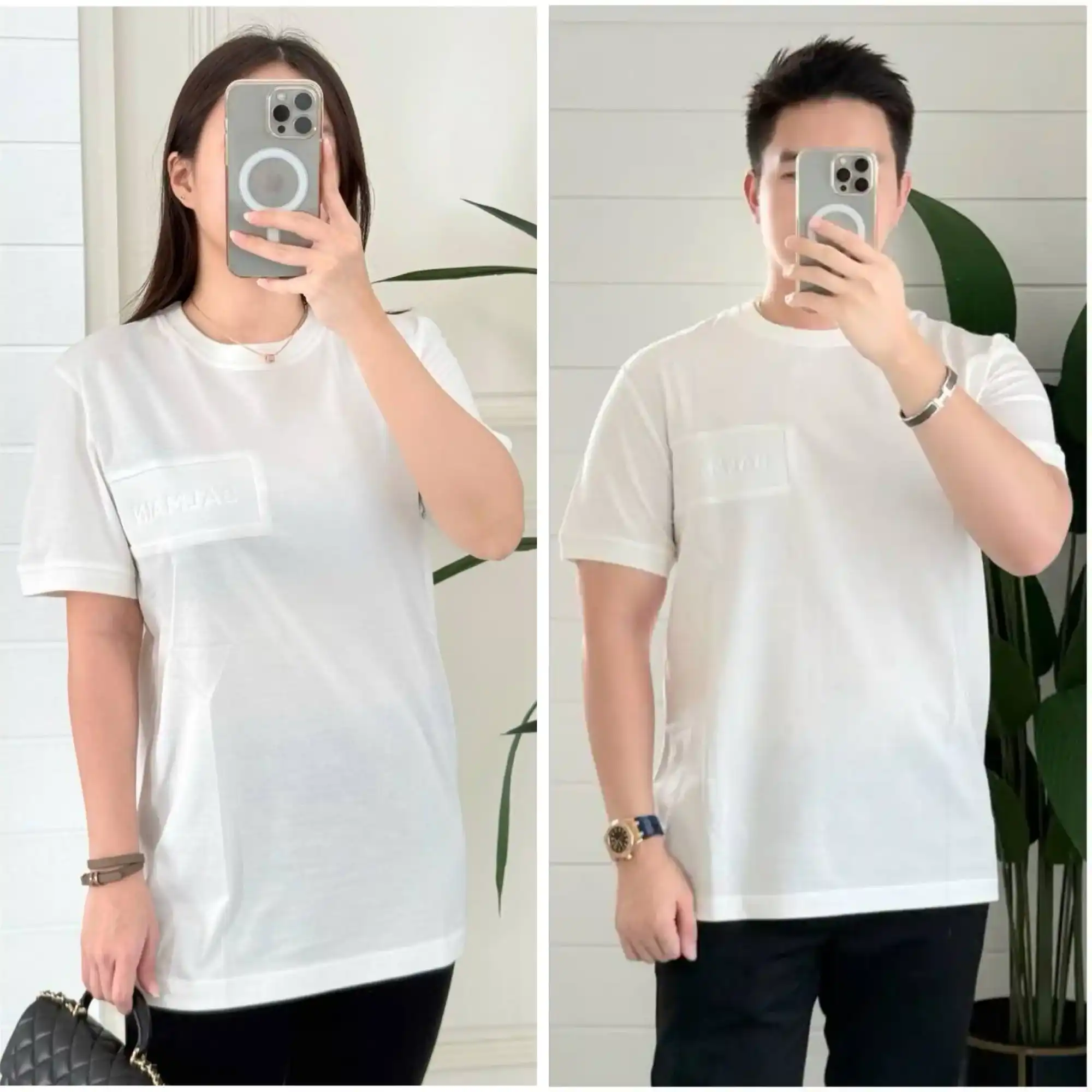 Balmain Tshirt White Logo Text Embossed Left - photo 1