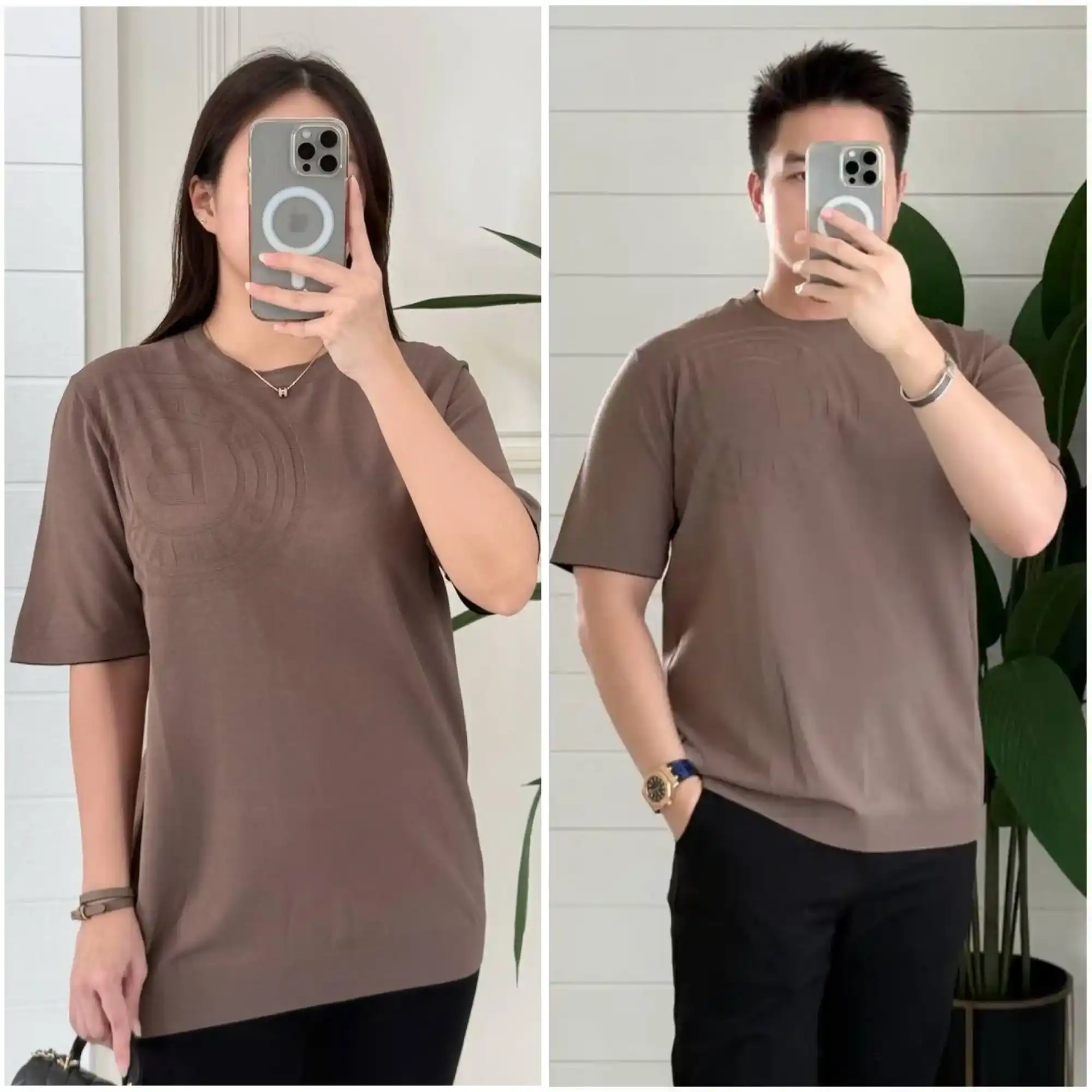 Balmain Tshirt Brown Logo Circle Left - photo 1
