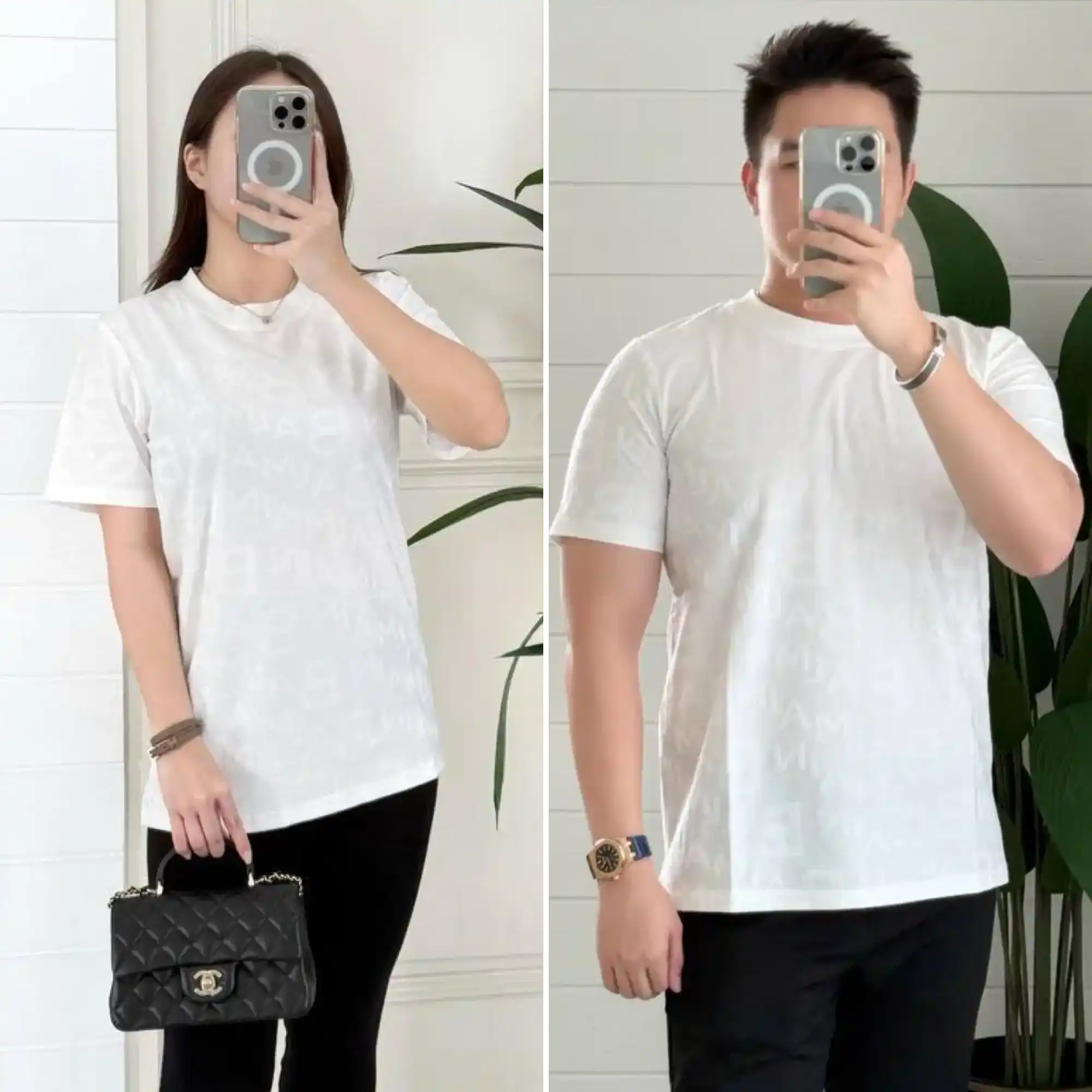 Balmain Balmain Tshirt White Monogram Tilt Text