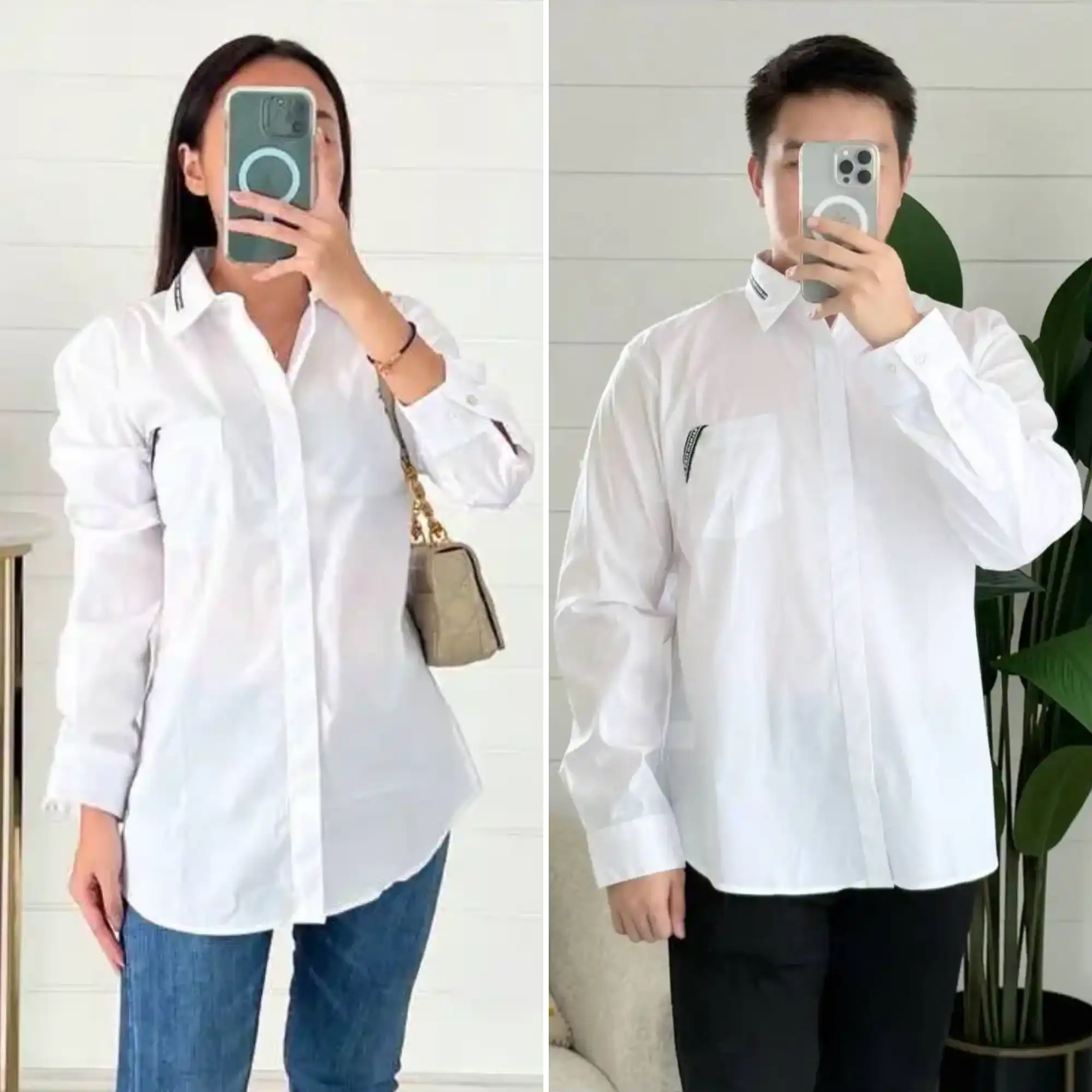 Balmain Balmain Long Sleeve Shirt White List Collar