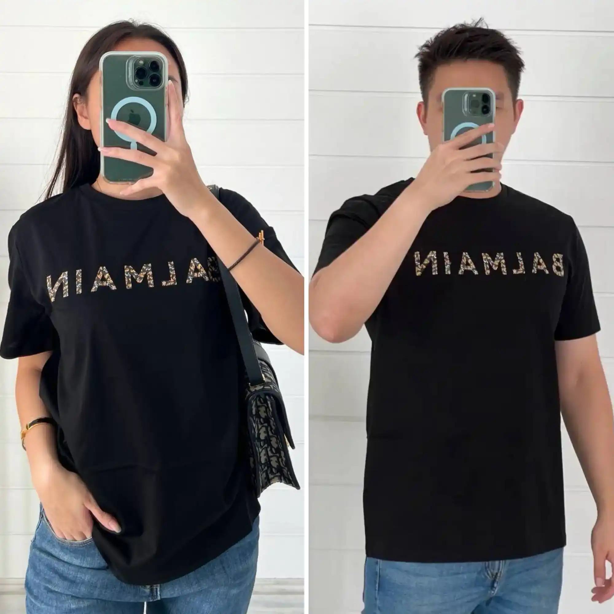 Balmain Balmain Tshirt Black Logo Vintage Pattern