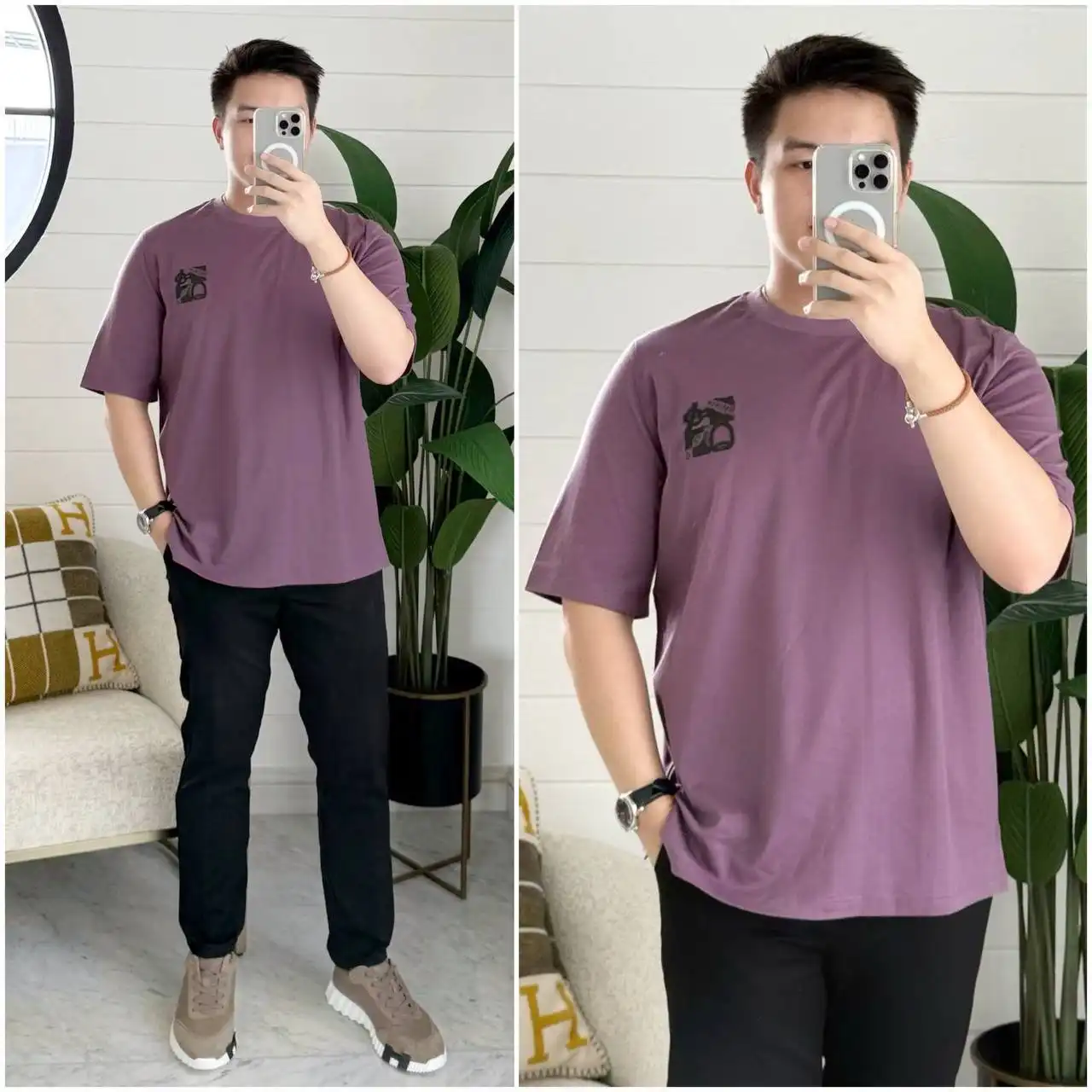 Hermes Tshirt Mini Patch Cuir Metallerie Au Carre Bruyere