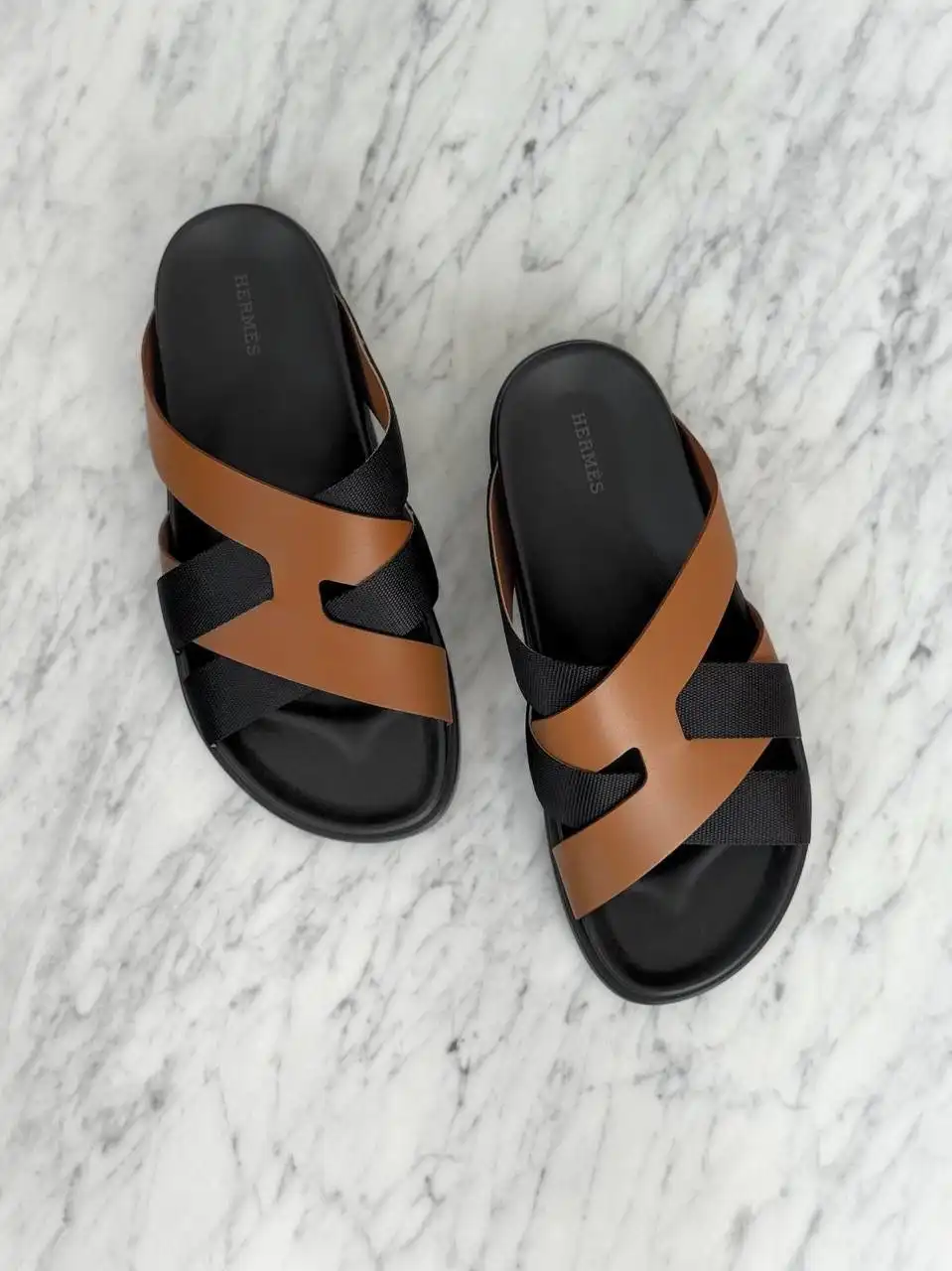Hermes Hermes Kazimir Sandal Naturel Noir