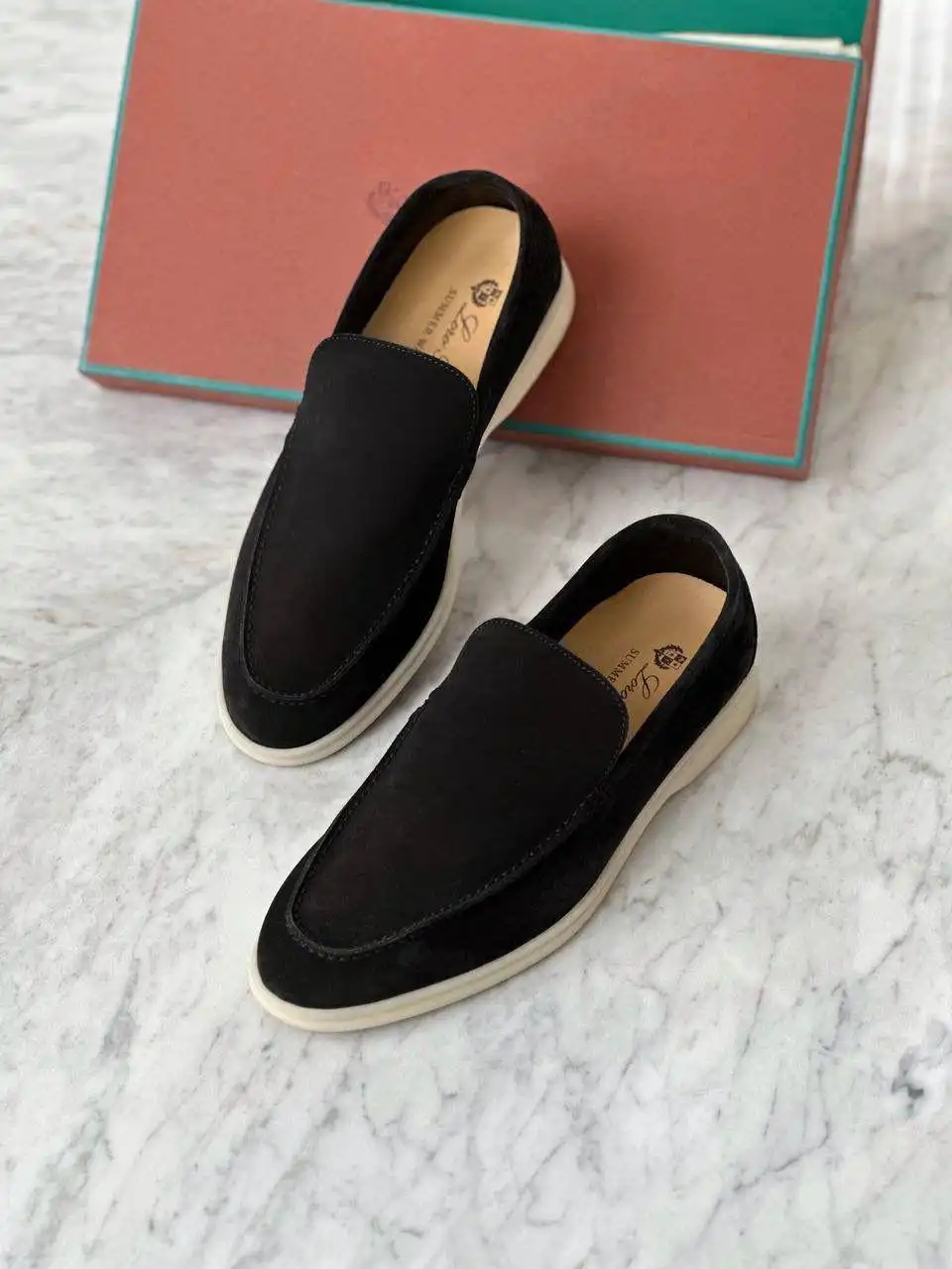Loro Piana Summer Walk Loafers Black Men - null