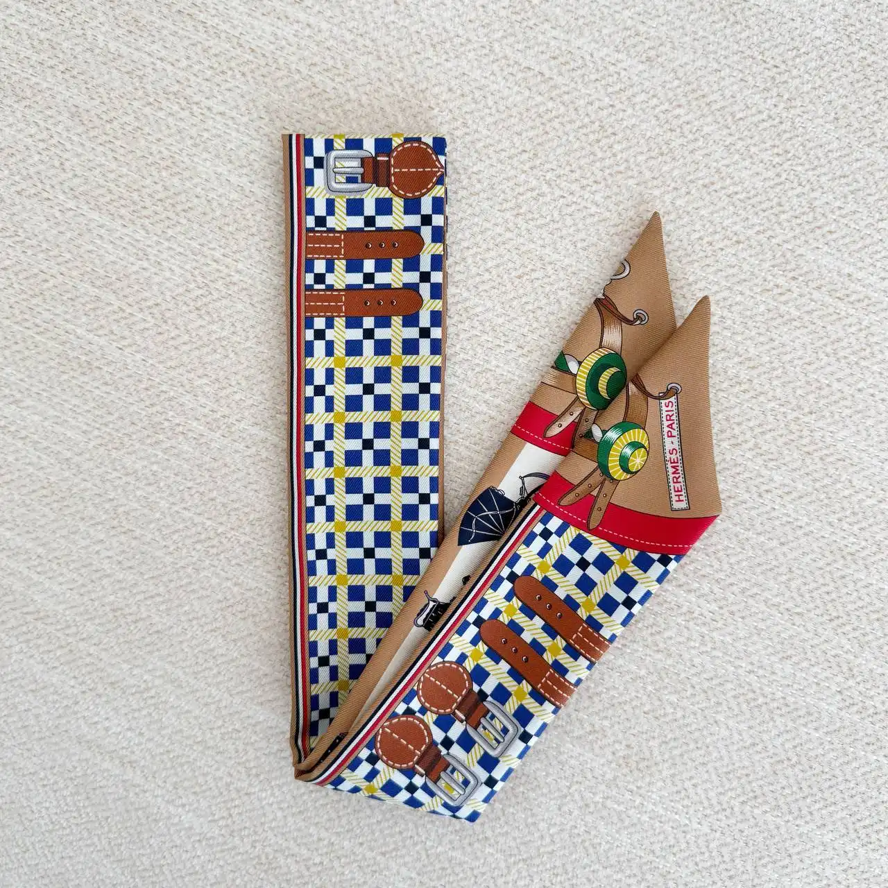 Hermes Hermes Twilly Les Voitures Nouvelles Twilly Bleu / Beige / Rouge