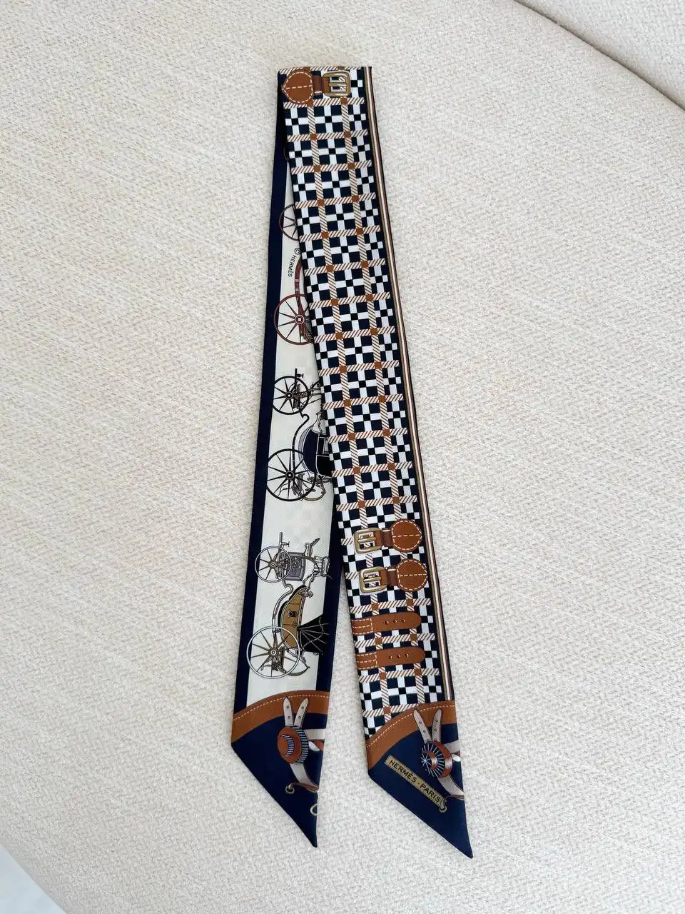 Hermes Hermes Les Voitures Nouvelles Twilly Marine / Caramel / Blanc