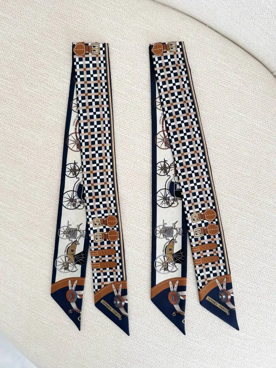 Hermes Hermes Les Voitures Nouvelles Twilly Marine / Caramel / Blanc