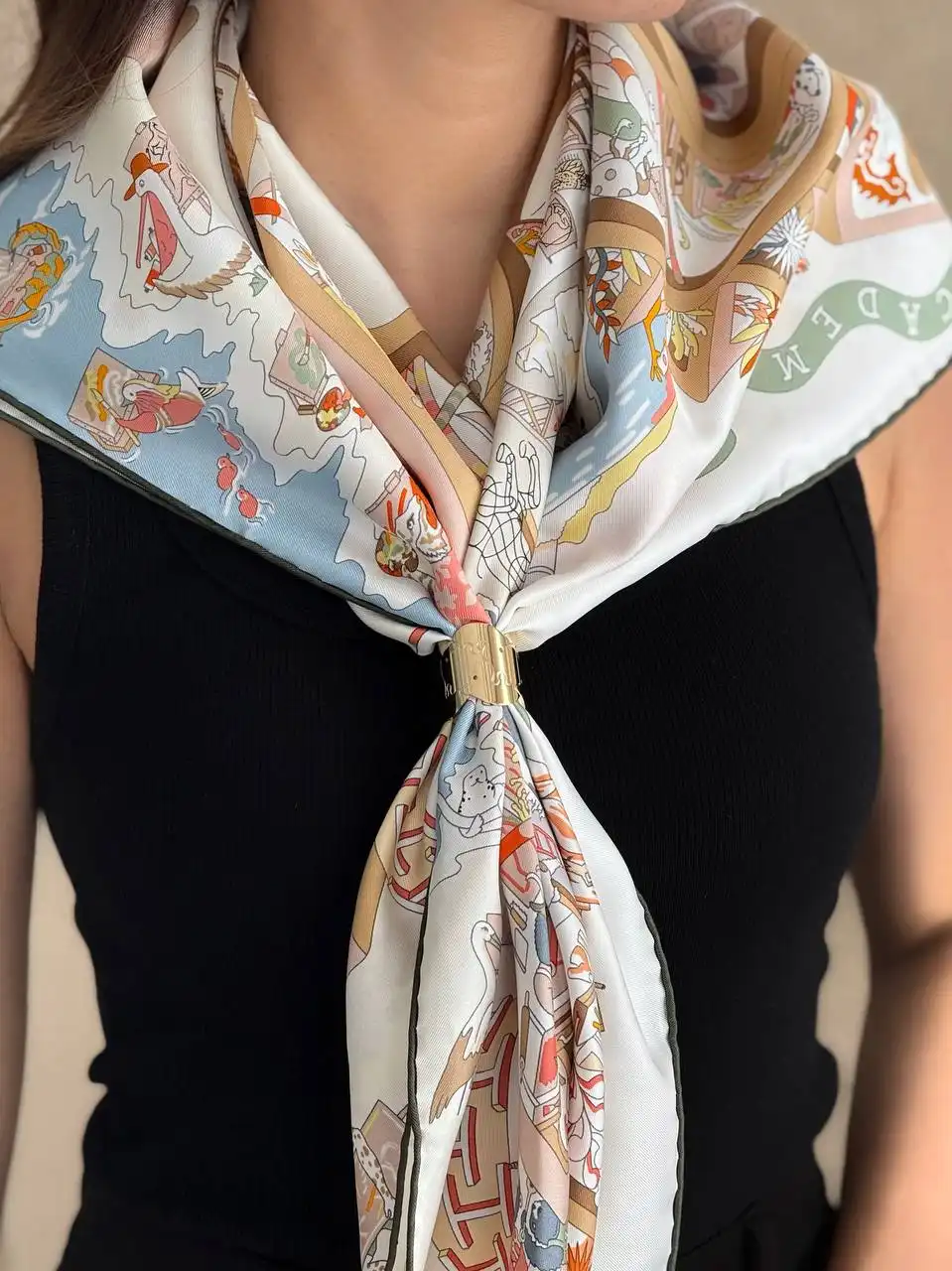 Hermes Scarf Ring Parthenon Scarf Ring GHW - photo 3