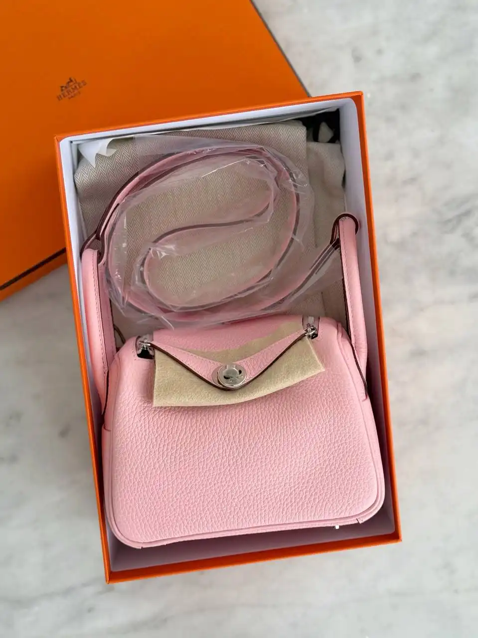 Hermes Mini Lindy Rose Sakura PHW | Snowceline Luxuries