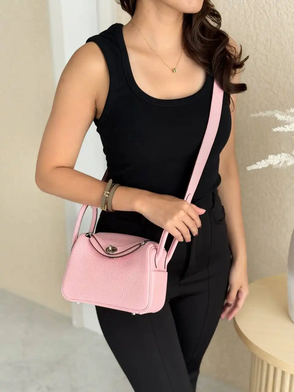 Hermes Mini Lindy Rose Sakura PHW - photo 3