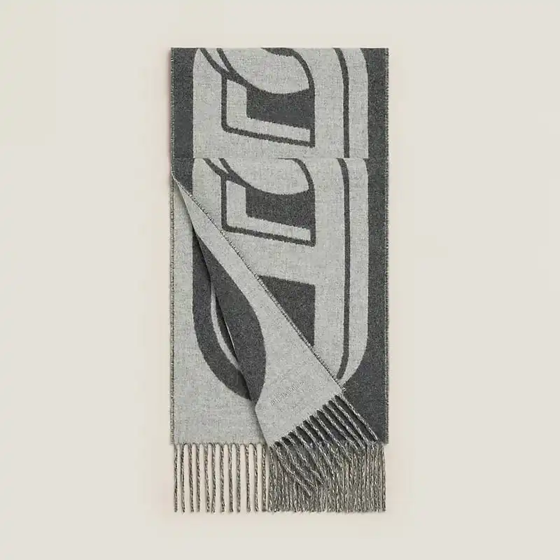 Hermes Maillons TGM Scarf Gris Chine Clair / Flanelle - photo 4
