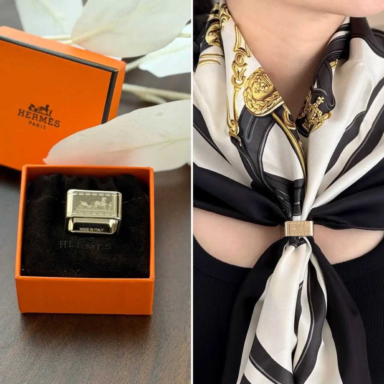 Hermes Hermes Bolduc Scarf Ring