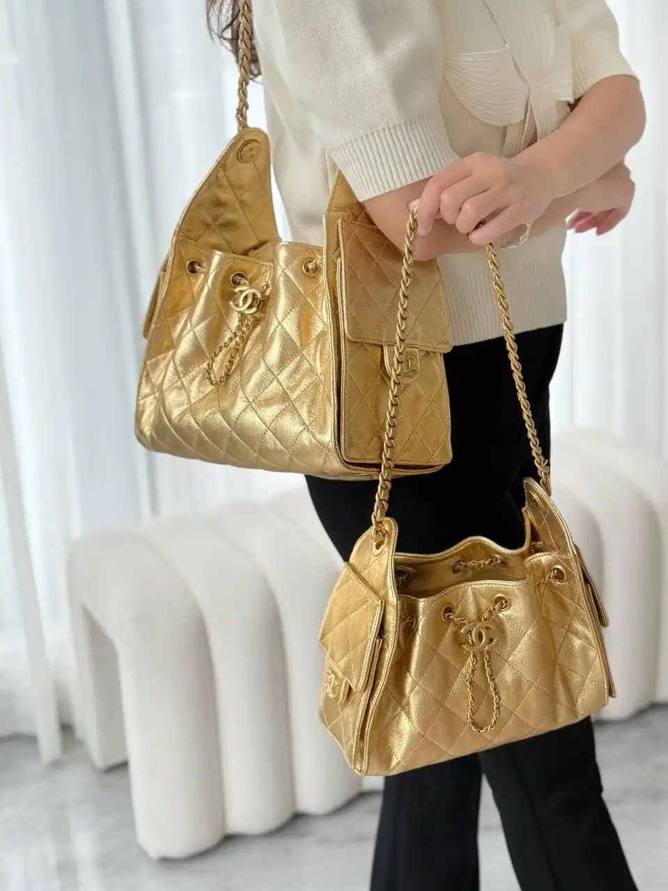 Chanel 25 / C25 Mini Gold GHW - photo 8