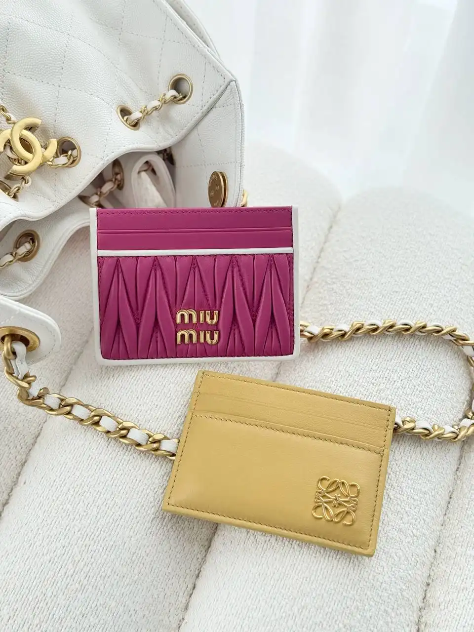 Miu Miu Card Holder Wallet  Fuschia List White - photo 4