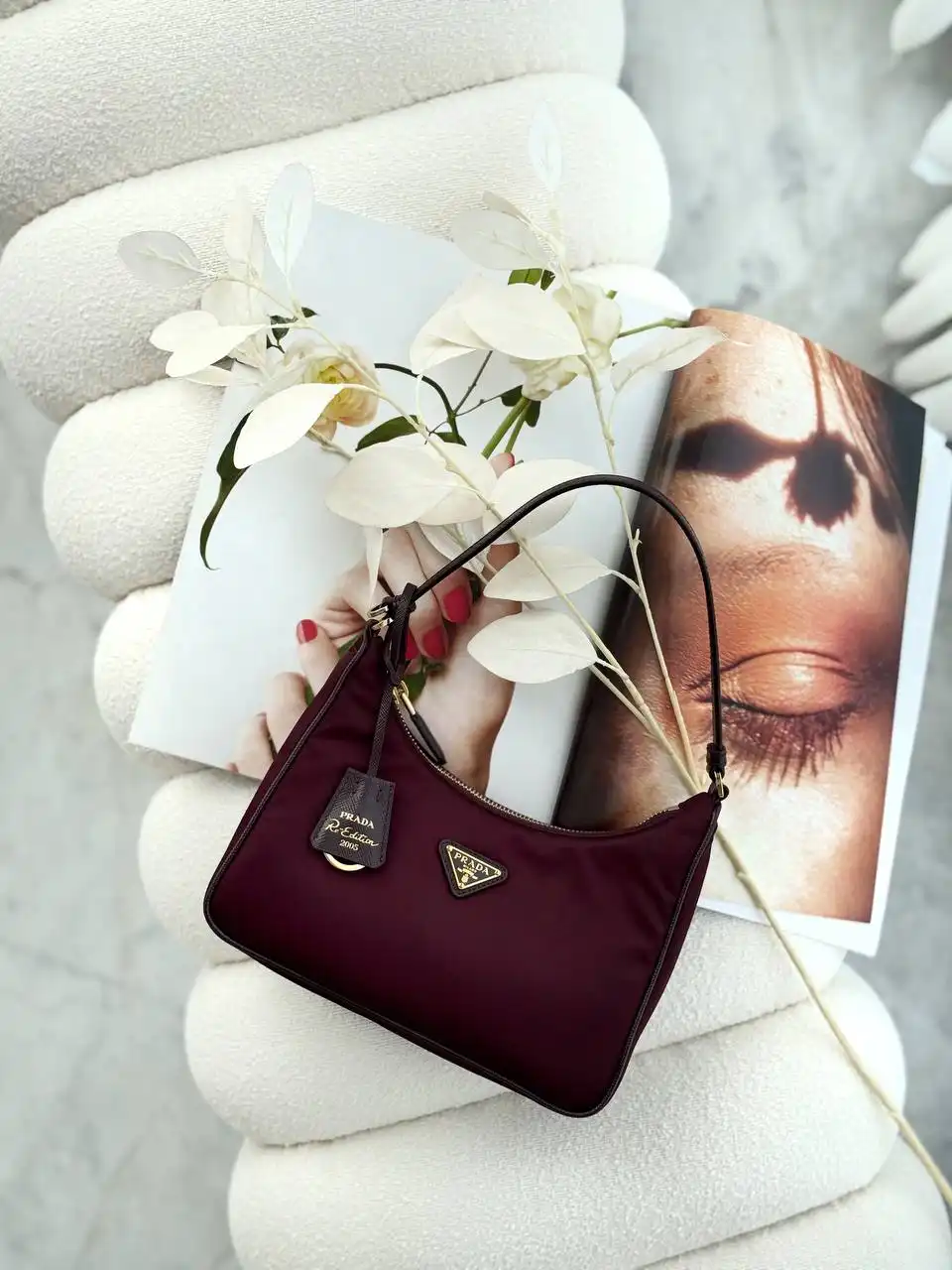 Prada Hobo 2005 Strap Leather Burgundy - photo 5