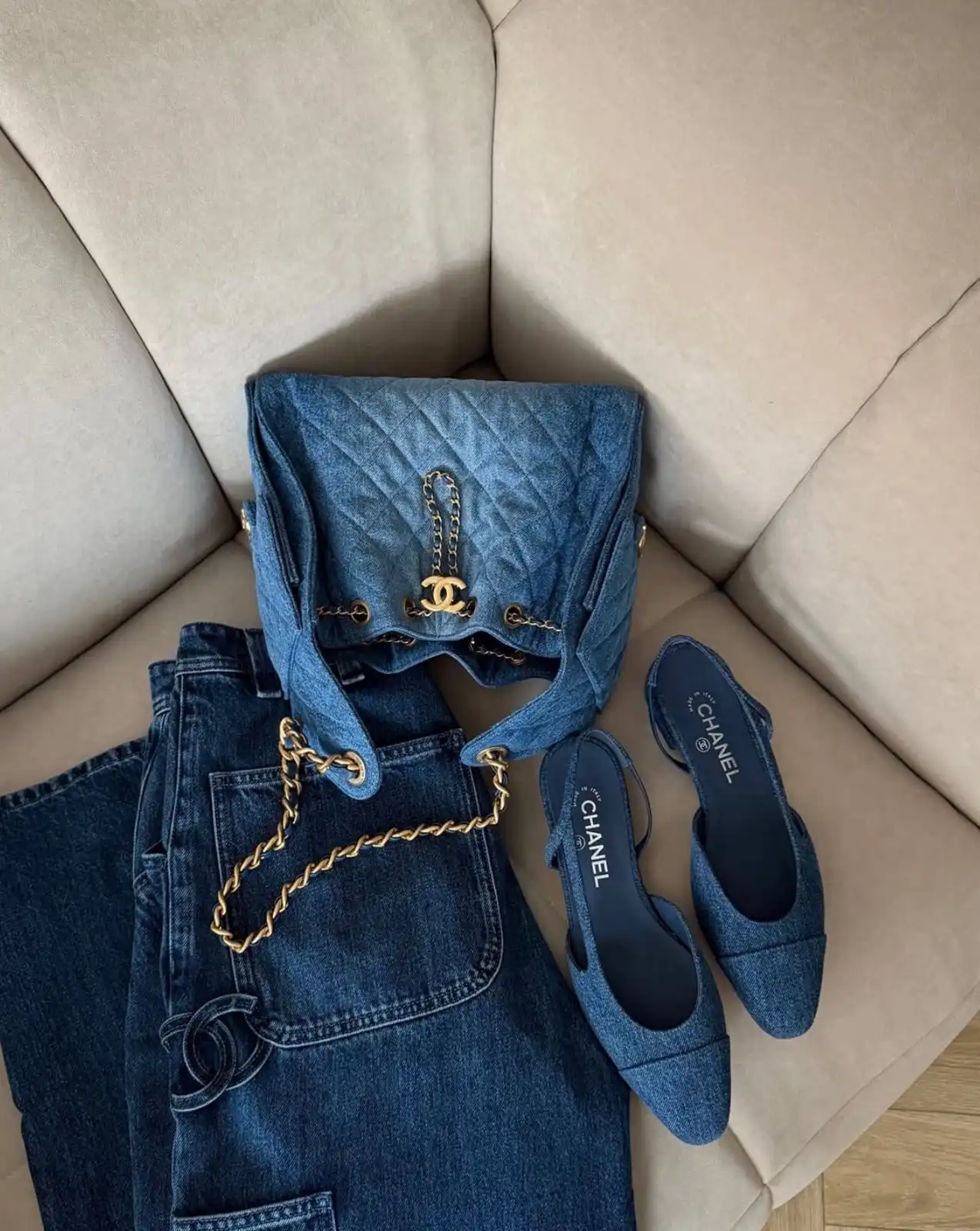 Chanel 25 / C25 Small Denim Blue GHW - photo 5