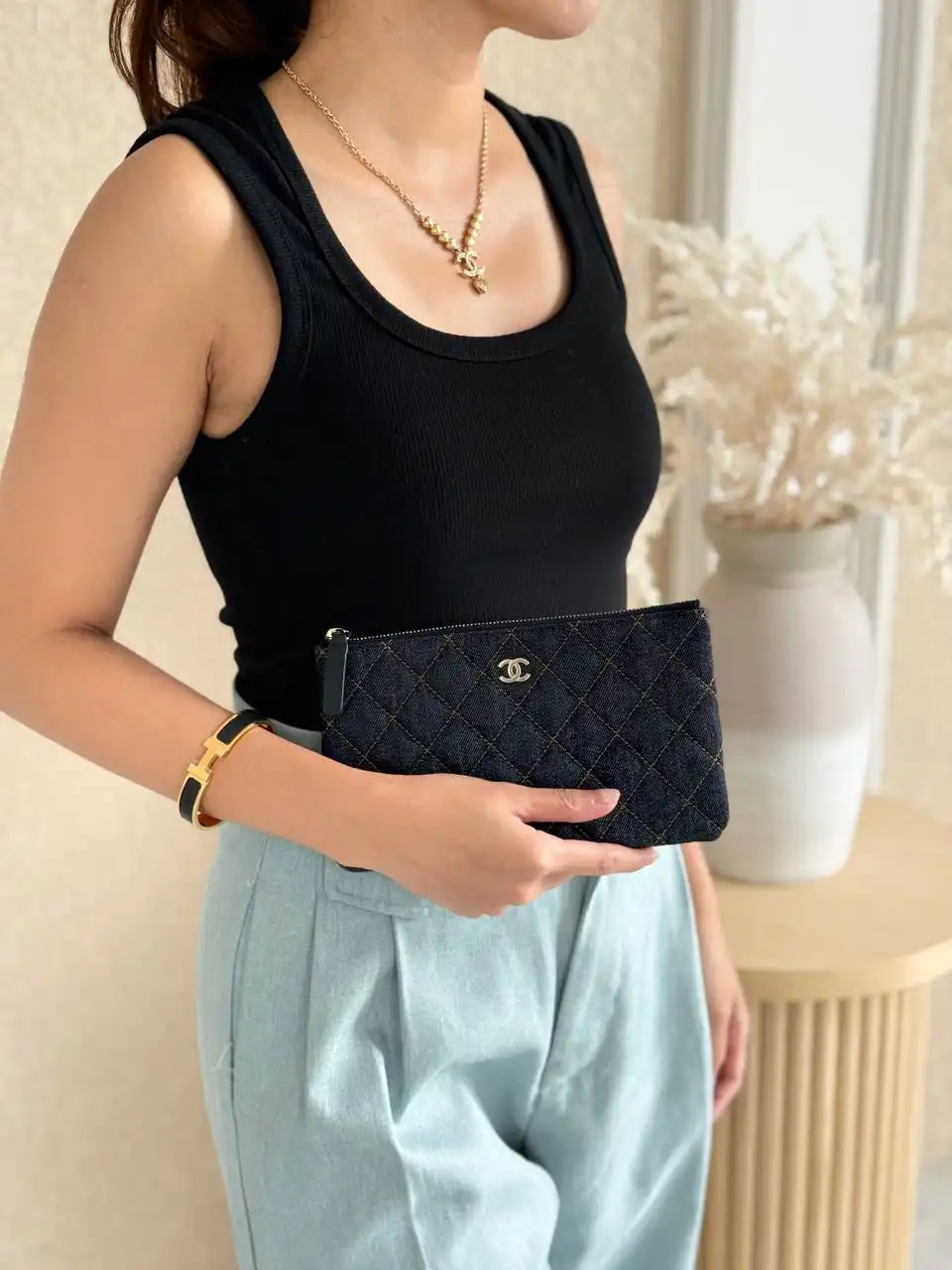 Chanel Small Ocase Denim Black GHW - photo 3