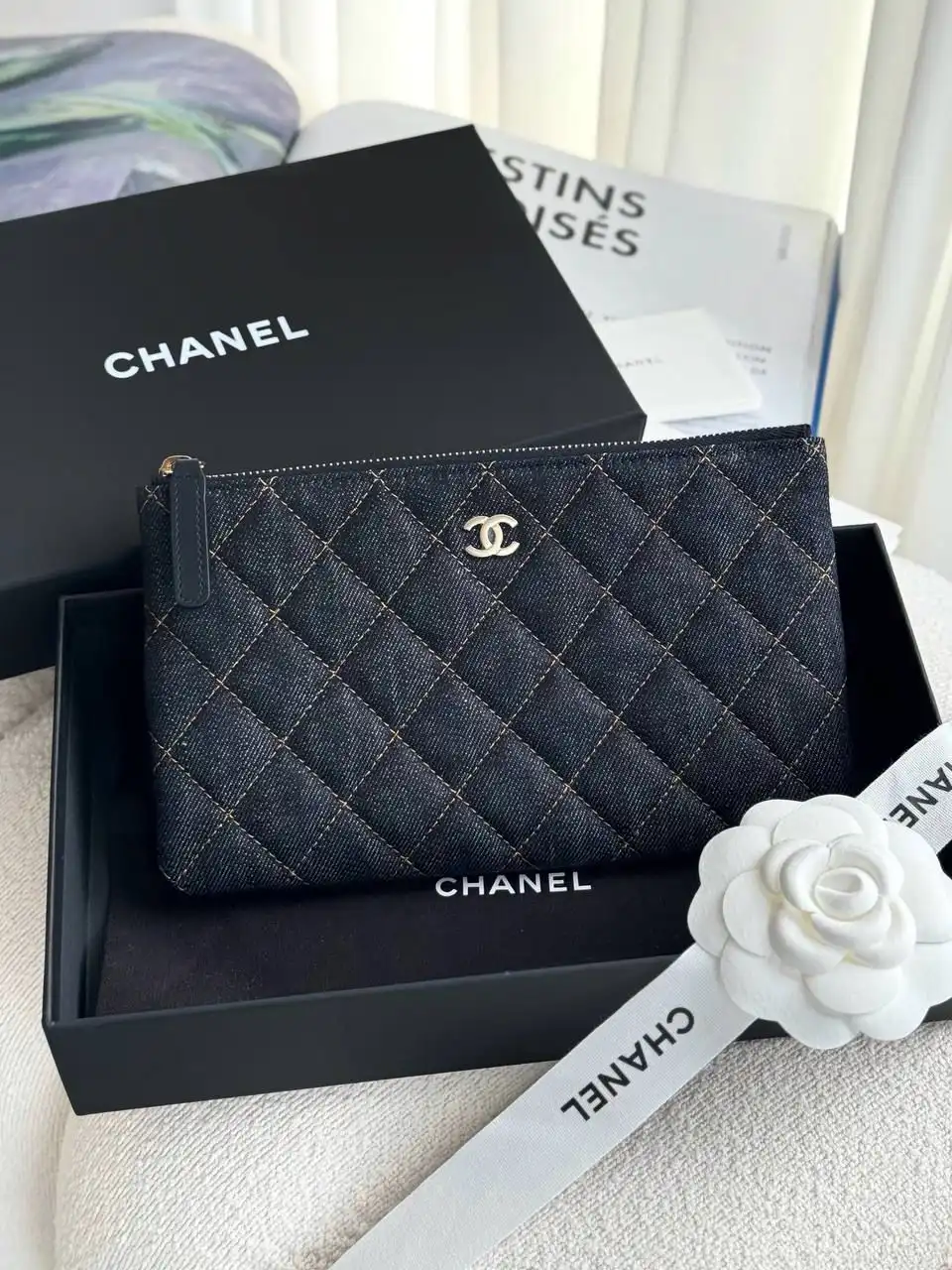 CHANEL Chanel Small Ocase Denim Black GHW