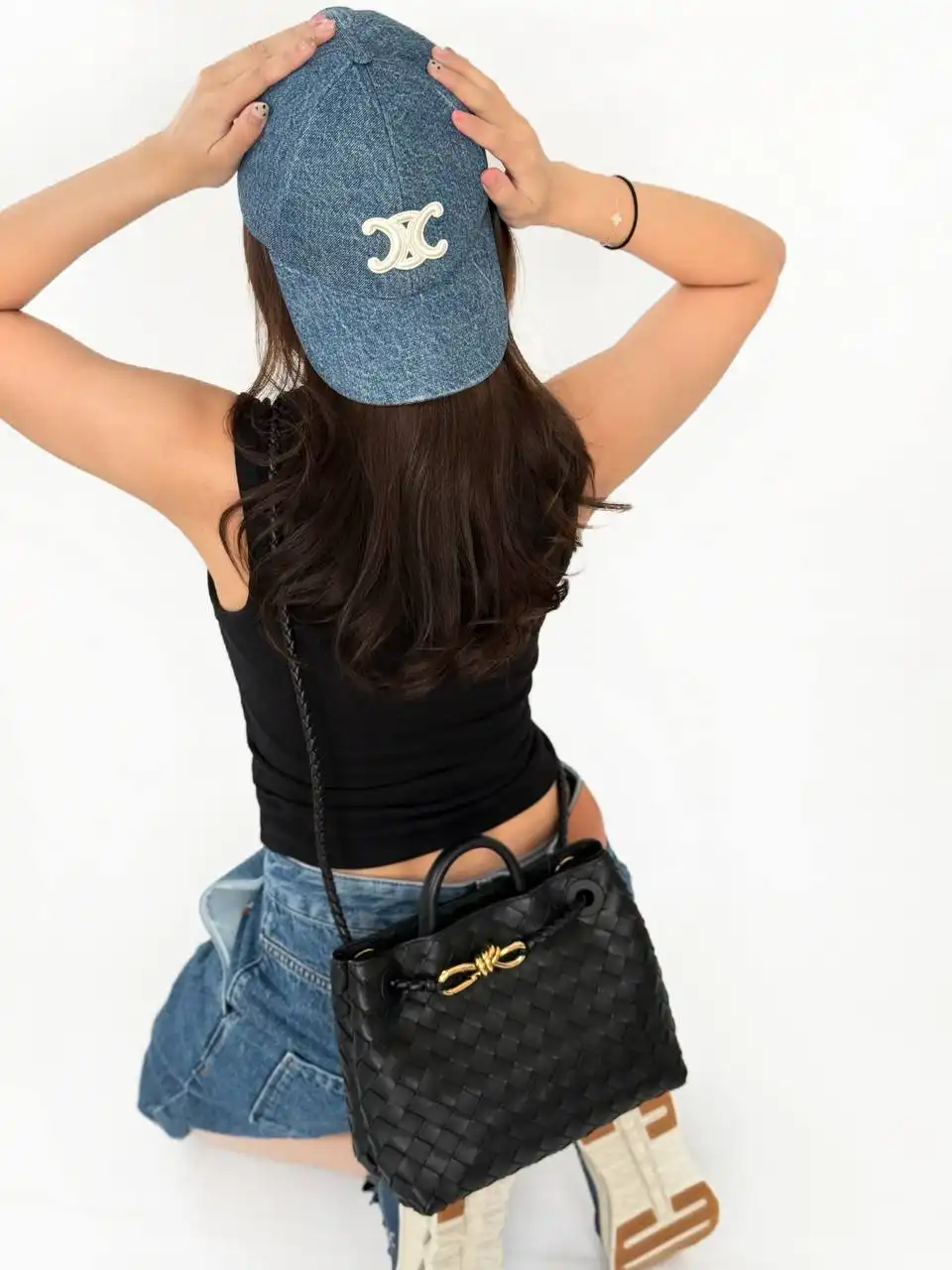 Celine Triomphe Baseball Cap in Denim Union Wash - photo 4