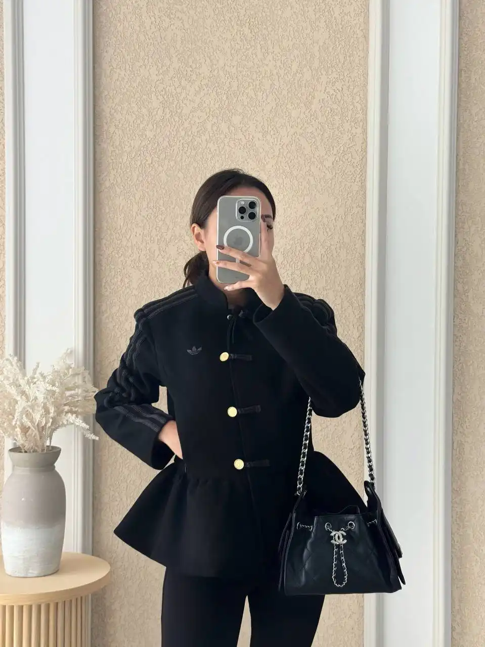 Adidas Peplum Cheongsam Jacket Black - photo 3