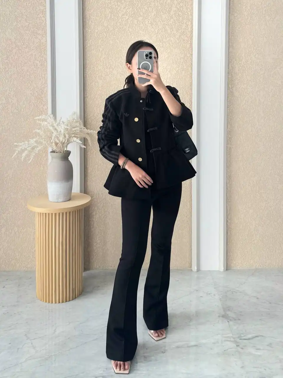 Adidas Adidas Peplum Cheongsam Jacket Black
