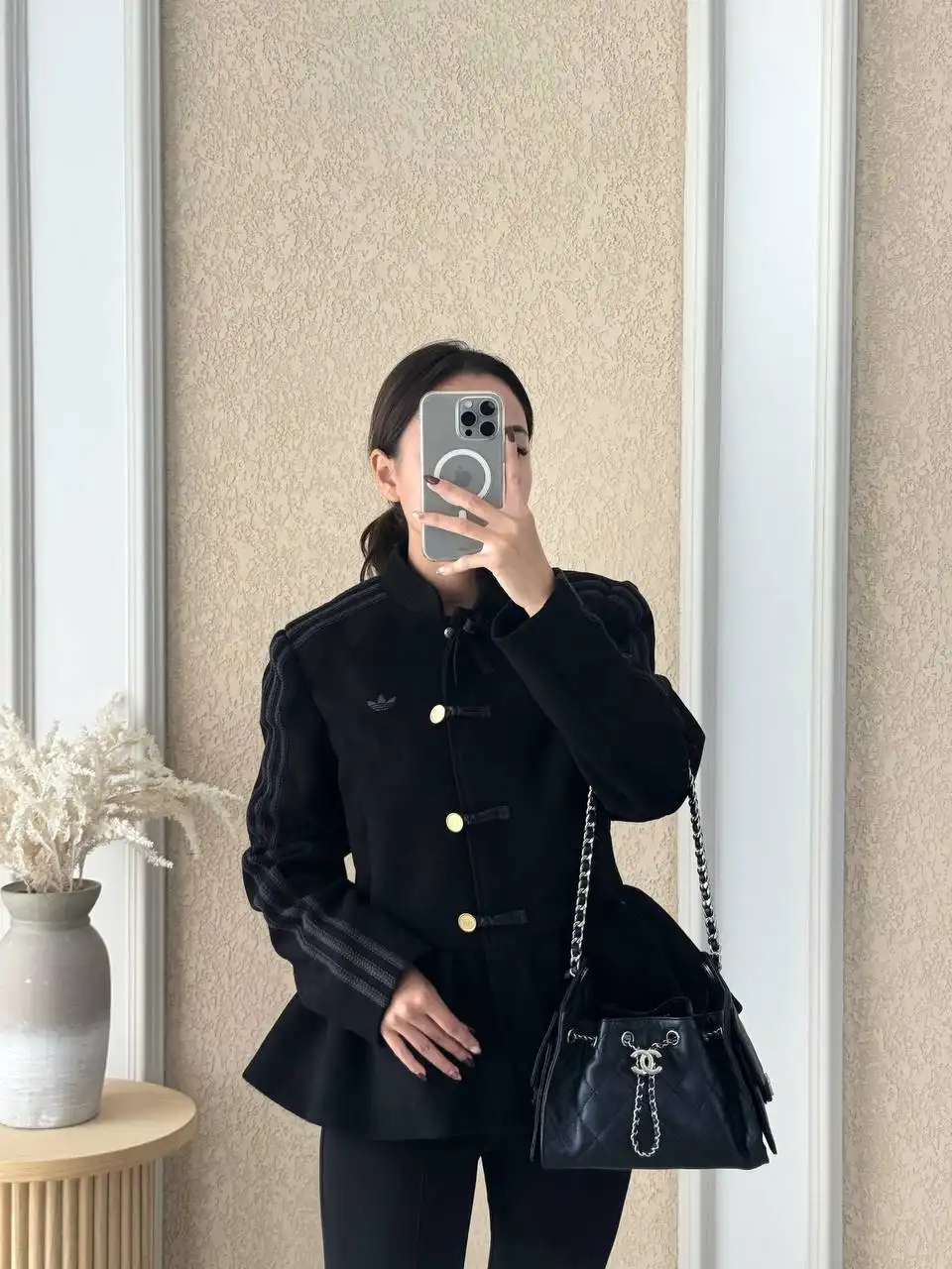 Adidas Peplum Cheongsam Jacket Black - photo 4