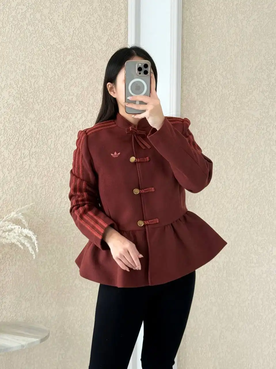 Adidas Peplum Cheongsam Jacket Terracota - photo 2