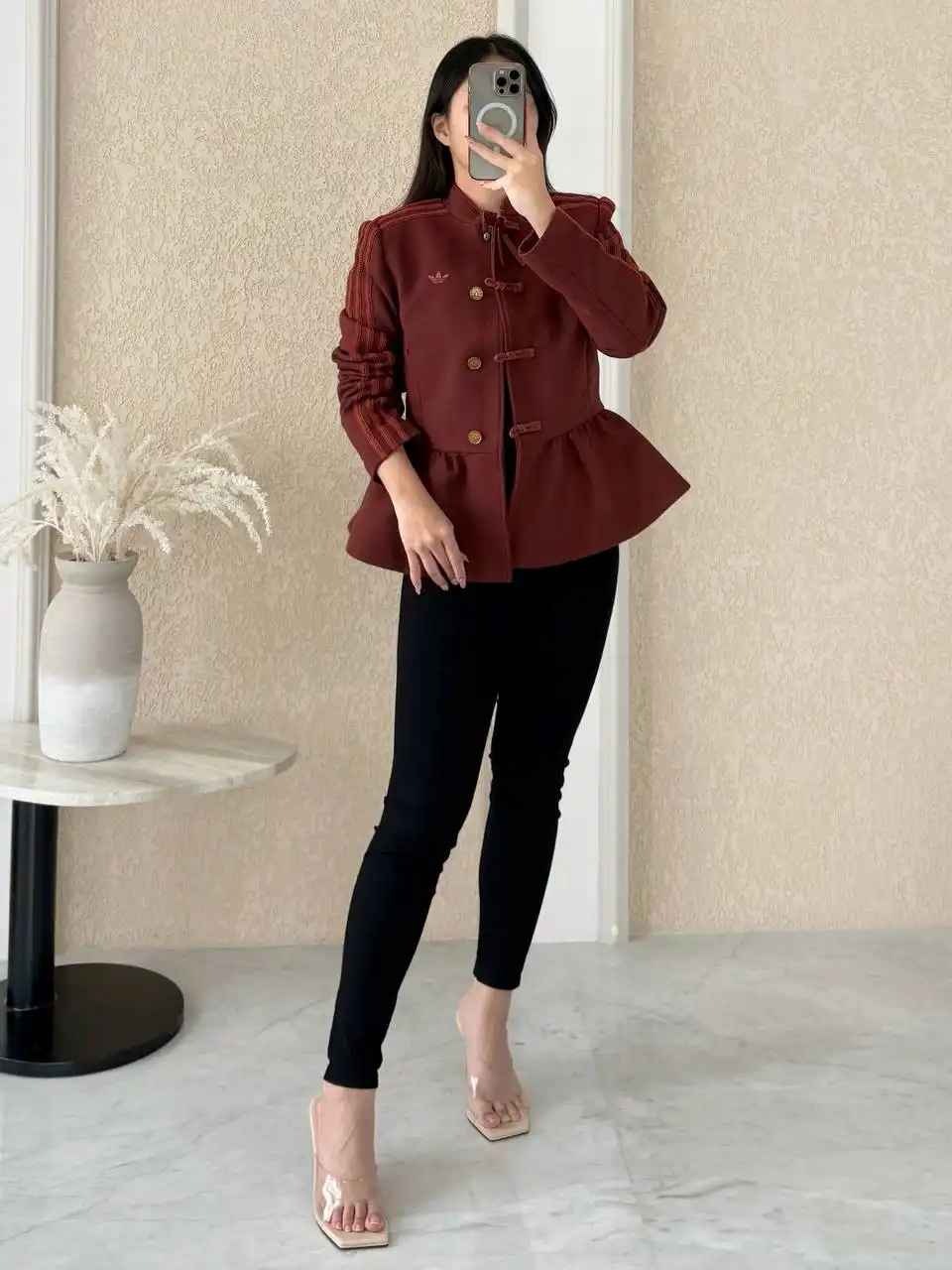 Adidas Peplum Cheongsam Jacket Terracota - photo 3